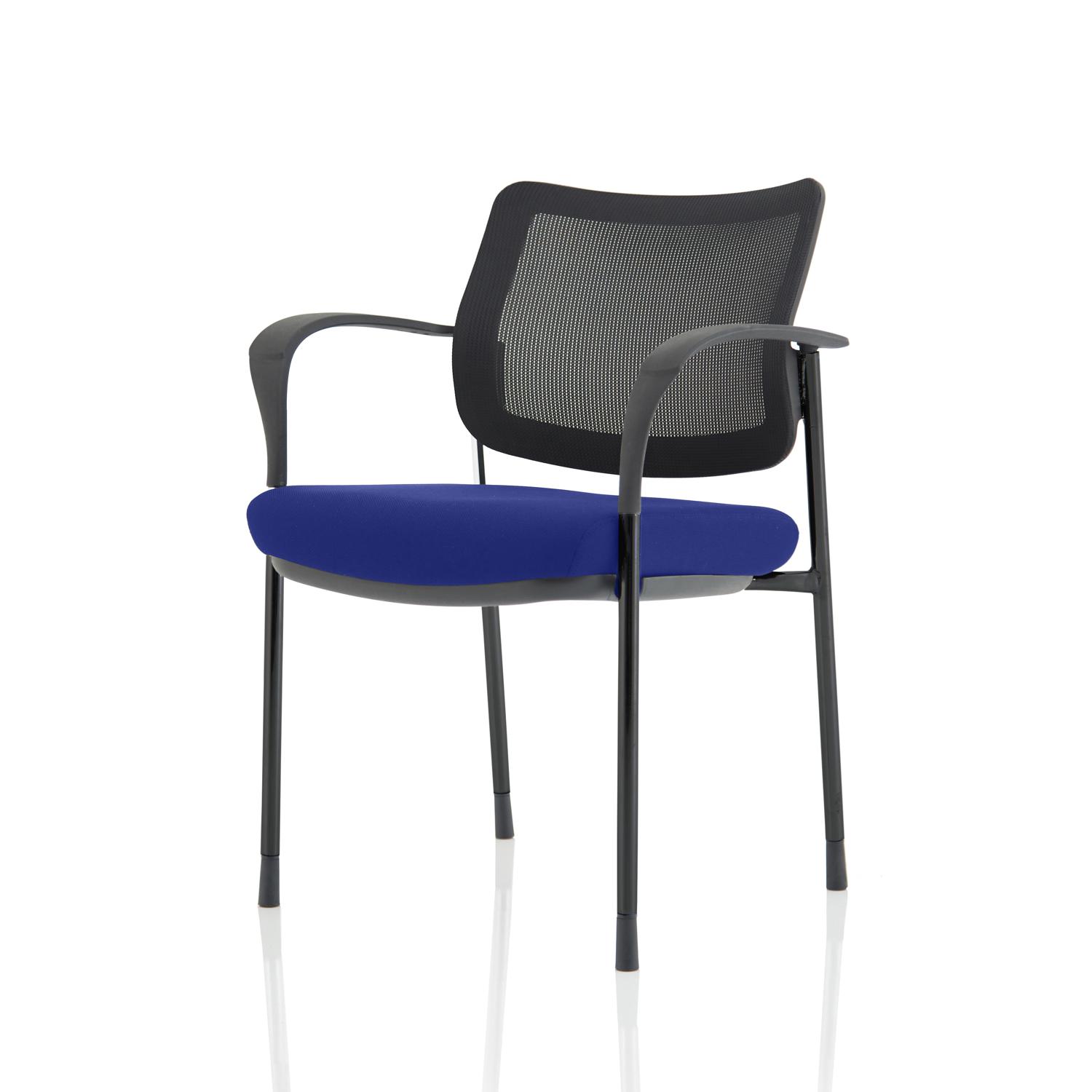 Brunswick Deluxe With Arms Black Frame Mesh Back Bespoke Colour Seat Stevia Blue