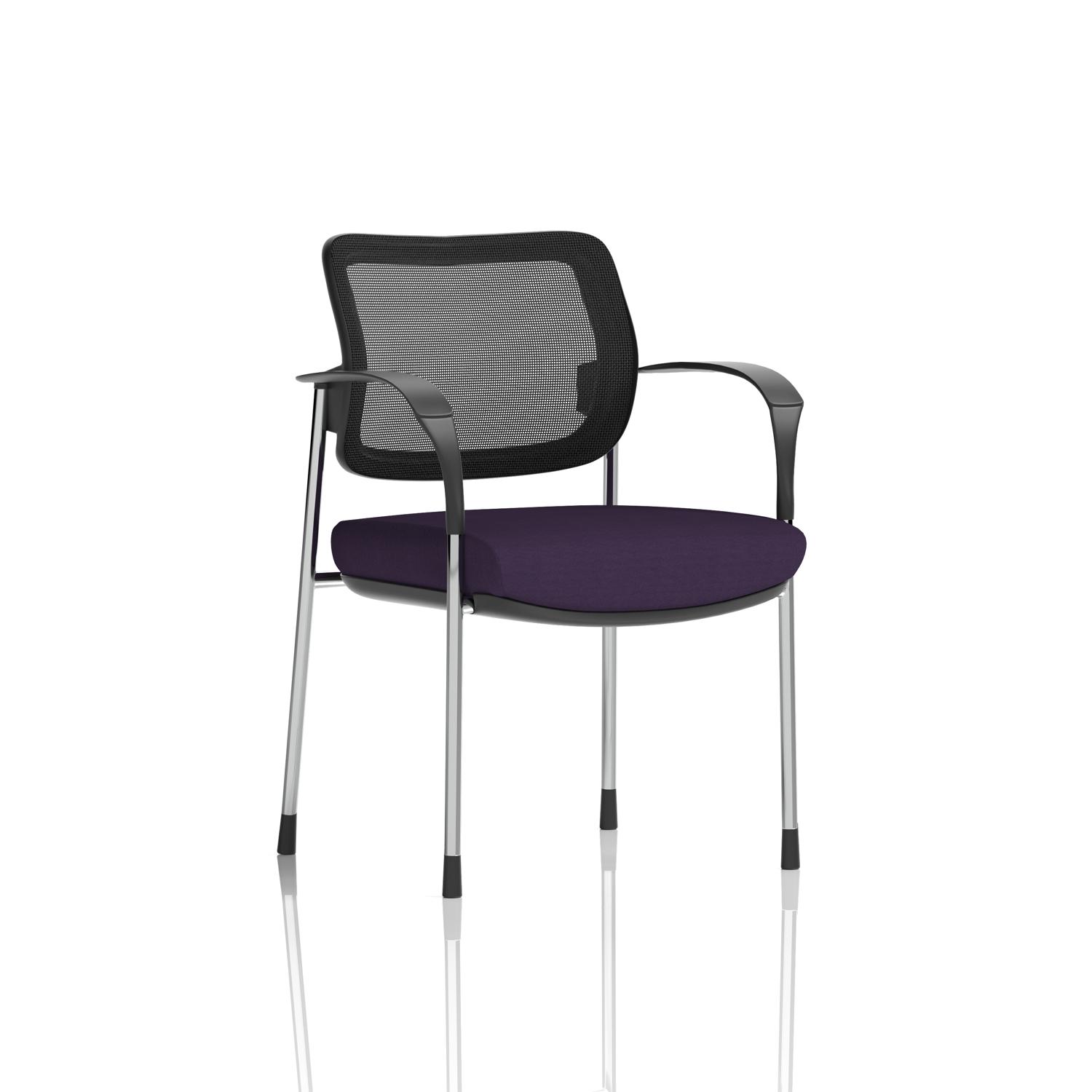 Brunswick Deluxe With Arms Chrome Frame Mesh Back Bespoke Colour Seat Tansy Purple