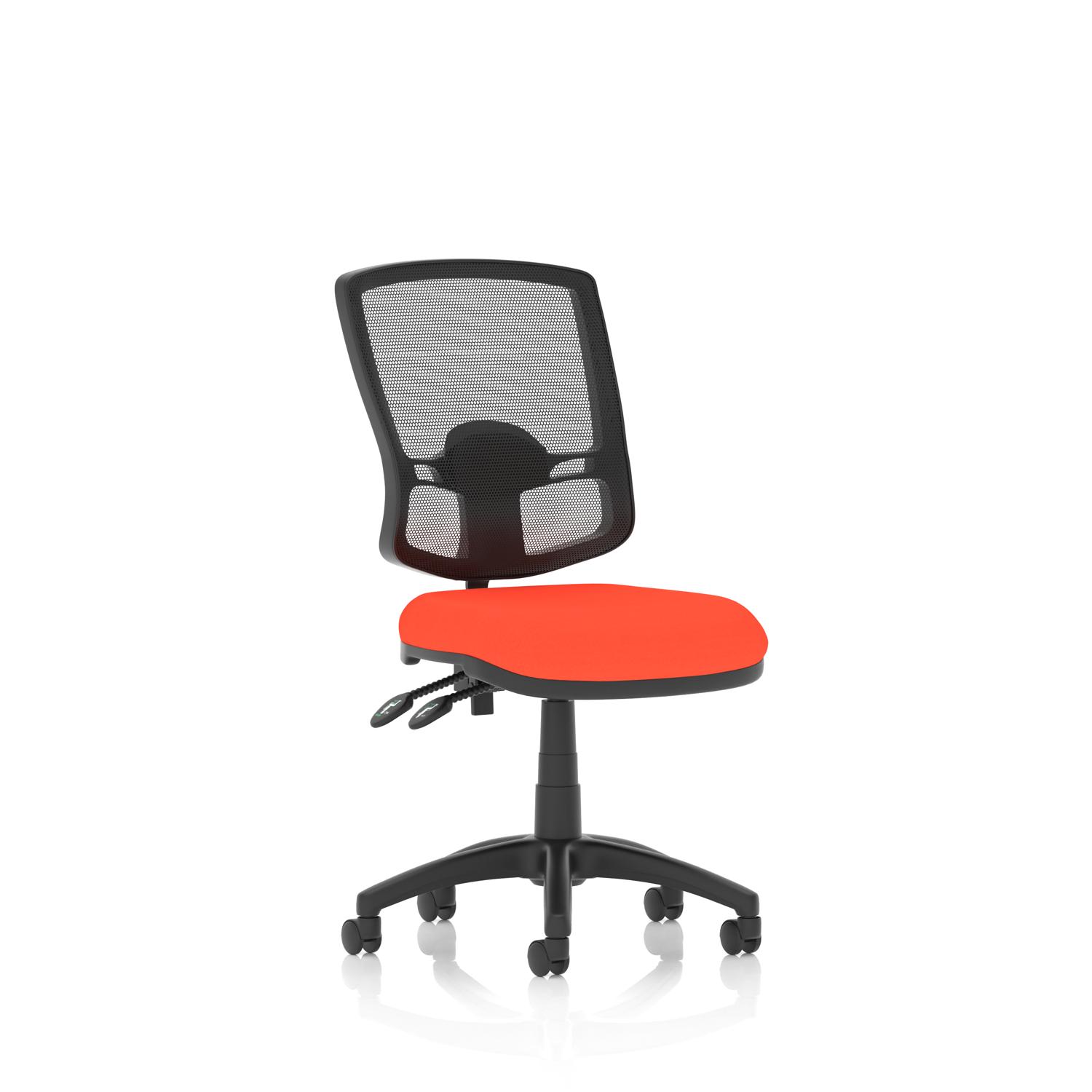 Eclipse Plus II Lever Task Operator Chair Deluxe Mesh Back Bespoke Colour Seat Tabasco Orange Eclipse Plus II Lever Task Operator Chair Deluxe Mesh Back Bespoke Colour Seat Tabasco Orange