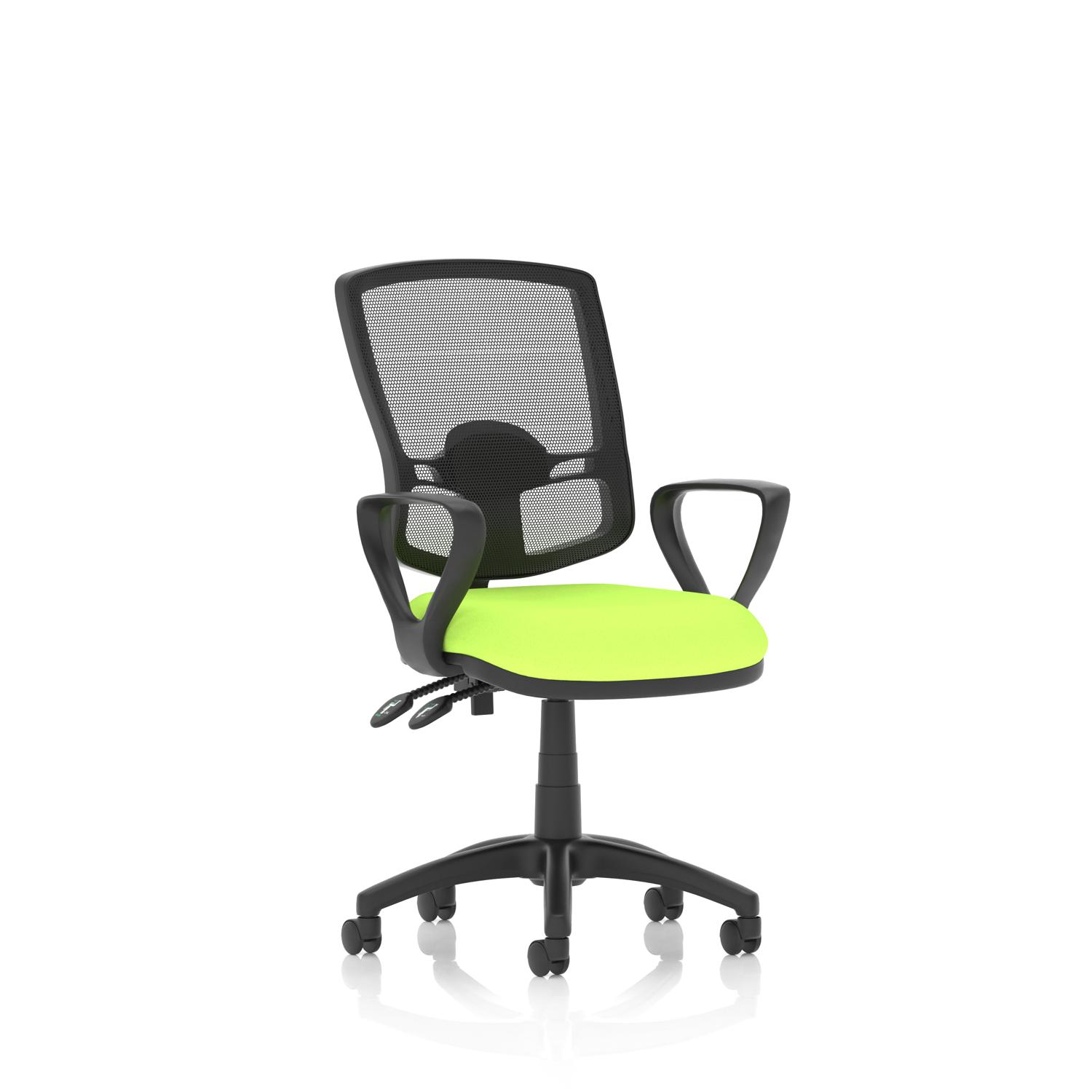 Eclipse Plus II Lever Task Operator Chair Deluxe Mesh Back With Loop Arms Bespoke Colour Seat Myrrh Green