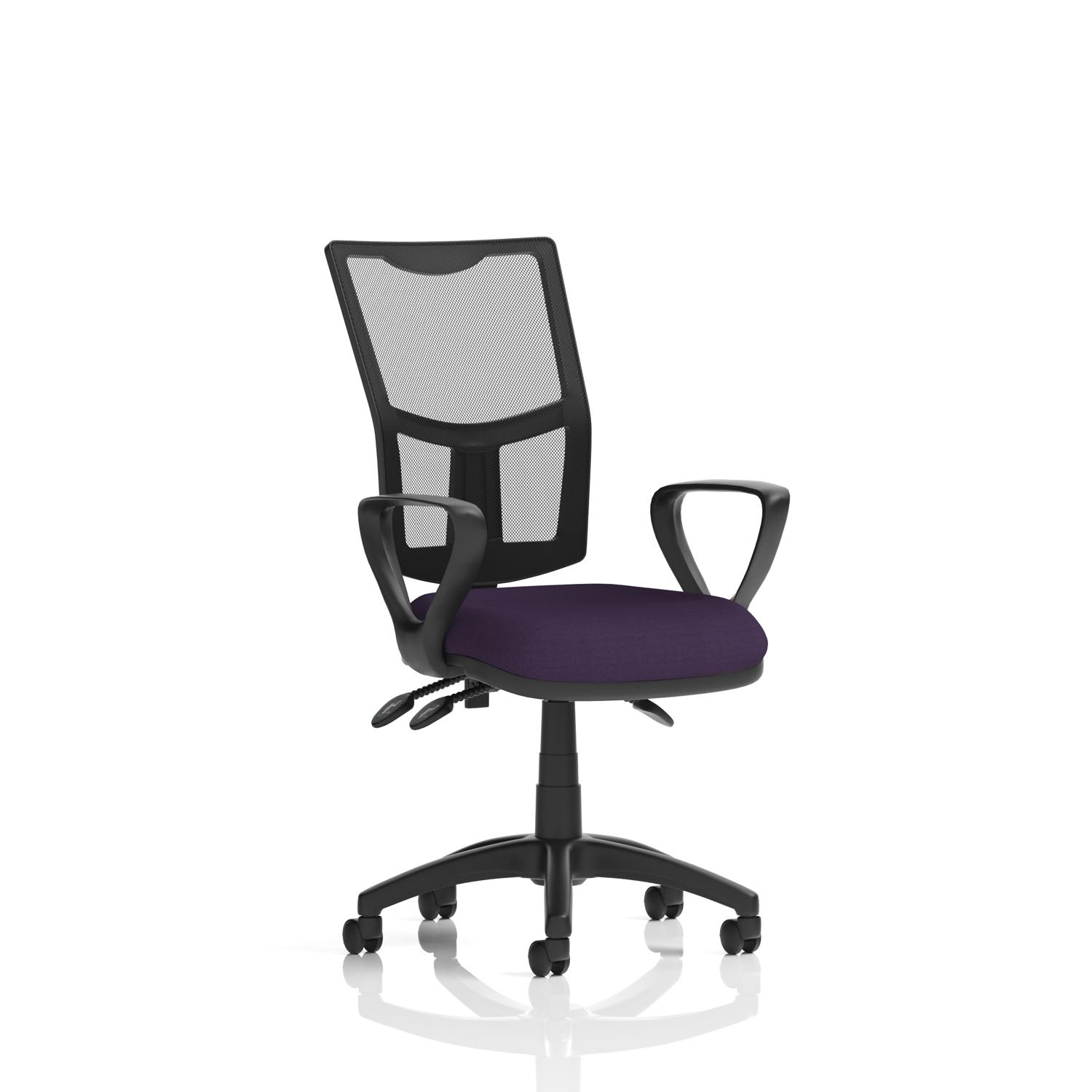 Eclipse Plus III Lever Task Operator Chair Mesh Back With Loop Arms Bespoke Colour Seat Tansy Purple Eclipse Plus III Lever Task Operator Chair Mesh Back With Loop Arms Bespoke Colour Seat Tansy Purple