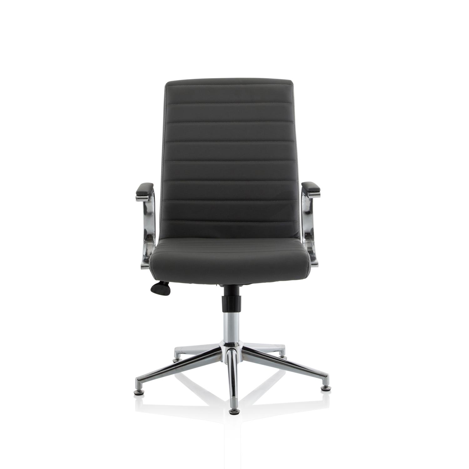 Ezra Executive With Glides Grey Leather