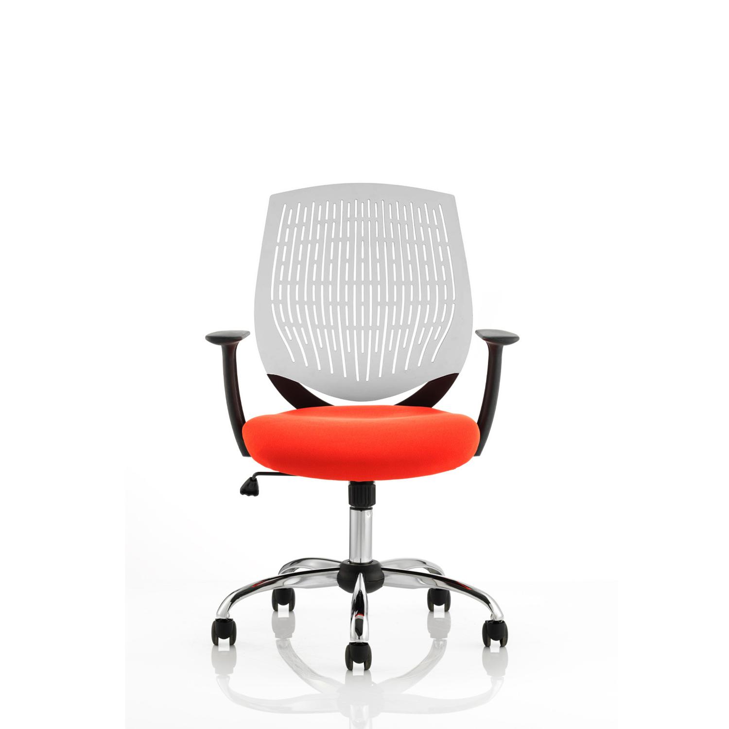 Dura With Arms White Back Bespoke Colour Seat Tabasco Orange