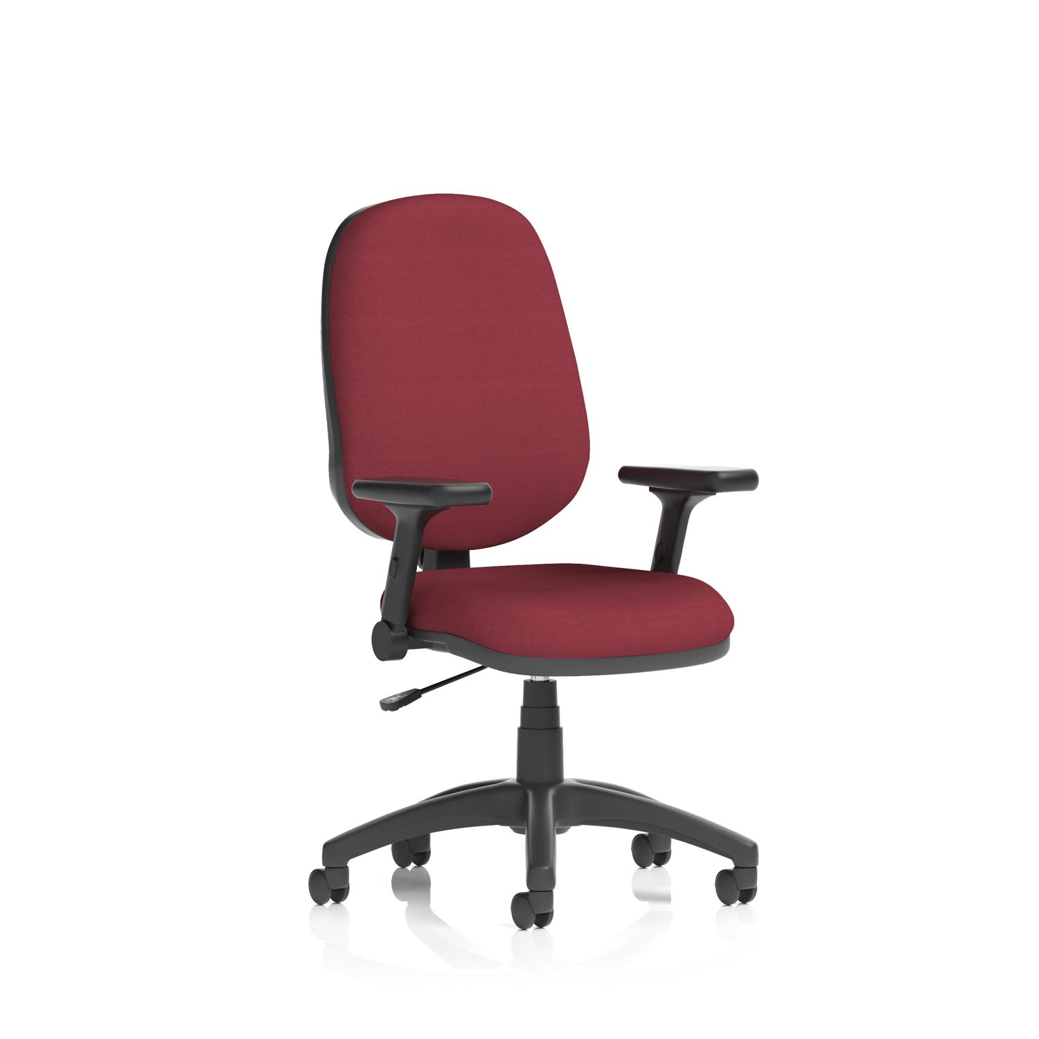 Eclipse Plus I Lever Task Operator Chair With Height Adjustable And Folding Arms Bespoke Colour Back And Seat Ginseng Chilli