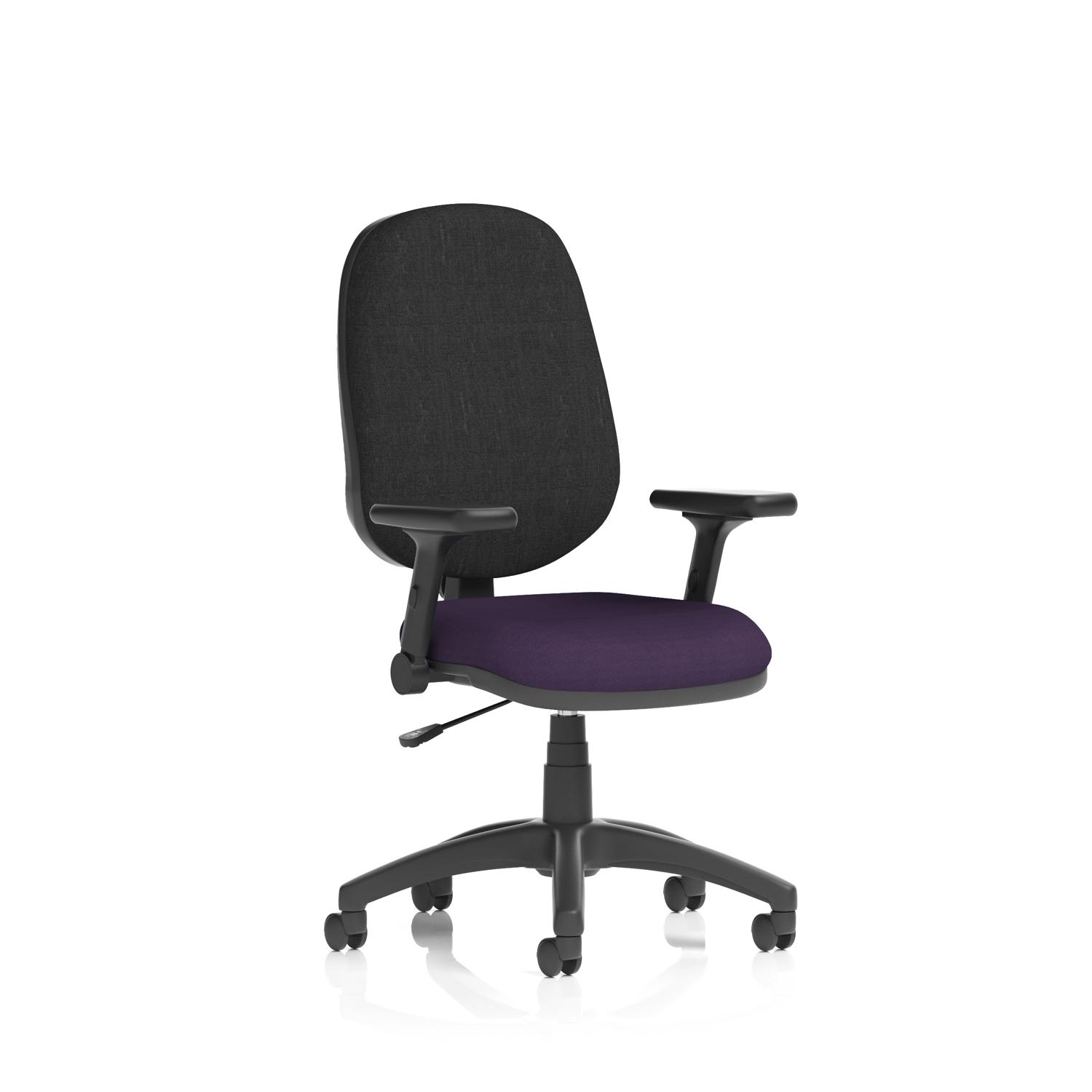 Eclipse Plus I Lever Task Operator Chair With Height Adjustable And Folding Arms Bespoke Colour Seat Tansy Purple