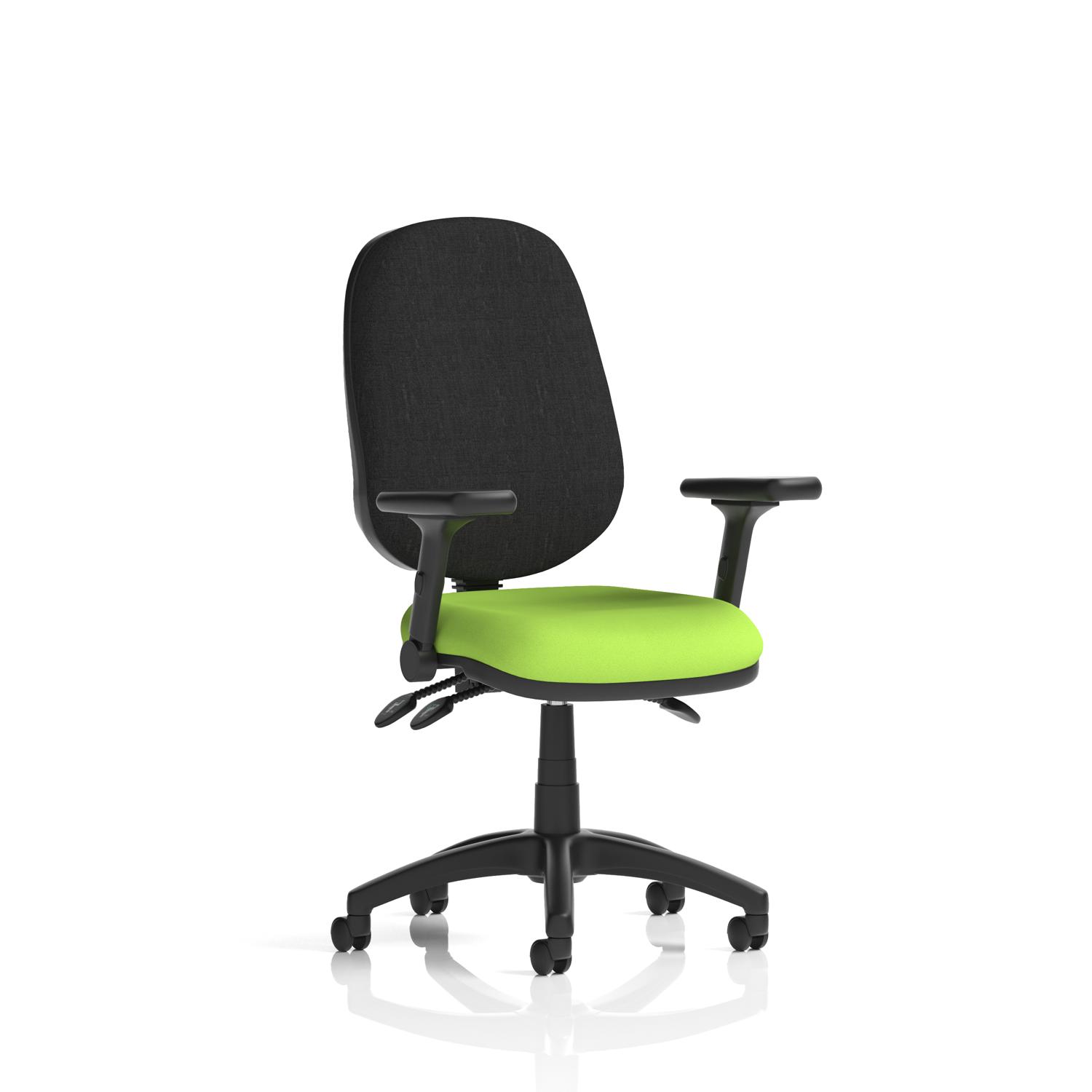 Eclipse Plus III Lever Task Operator Chair With Height Adjustable And Folding Arms Bespoke Colour Seat Myrrh Green