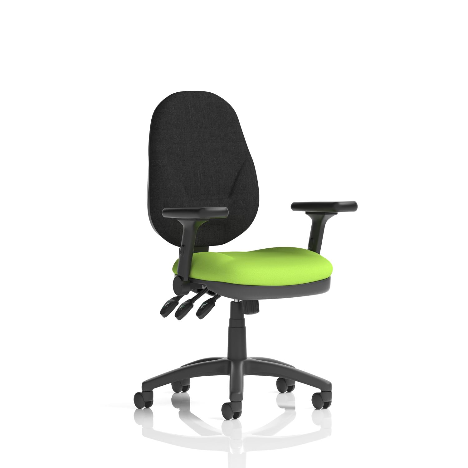 Eclipse Plus XL Lever Task Operator Chair With Height Adjustable And Folding Arms Bespoke Colour Seat Myrrh Green