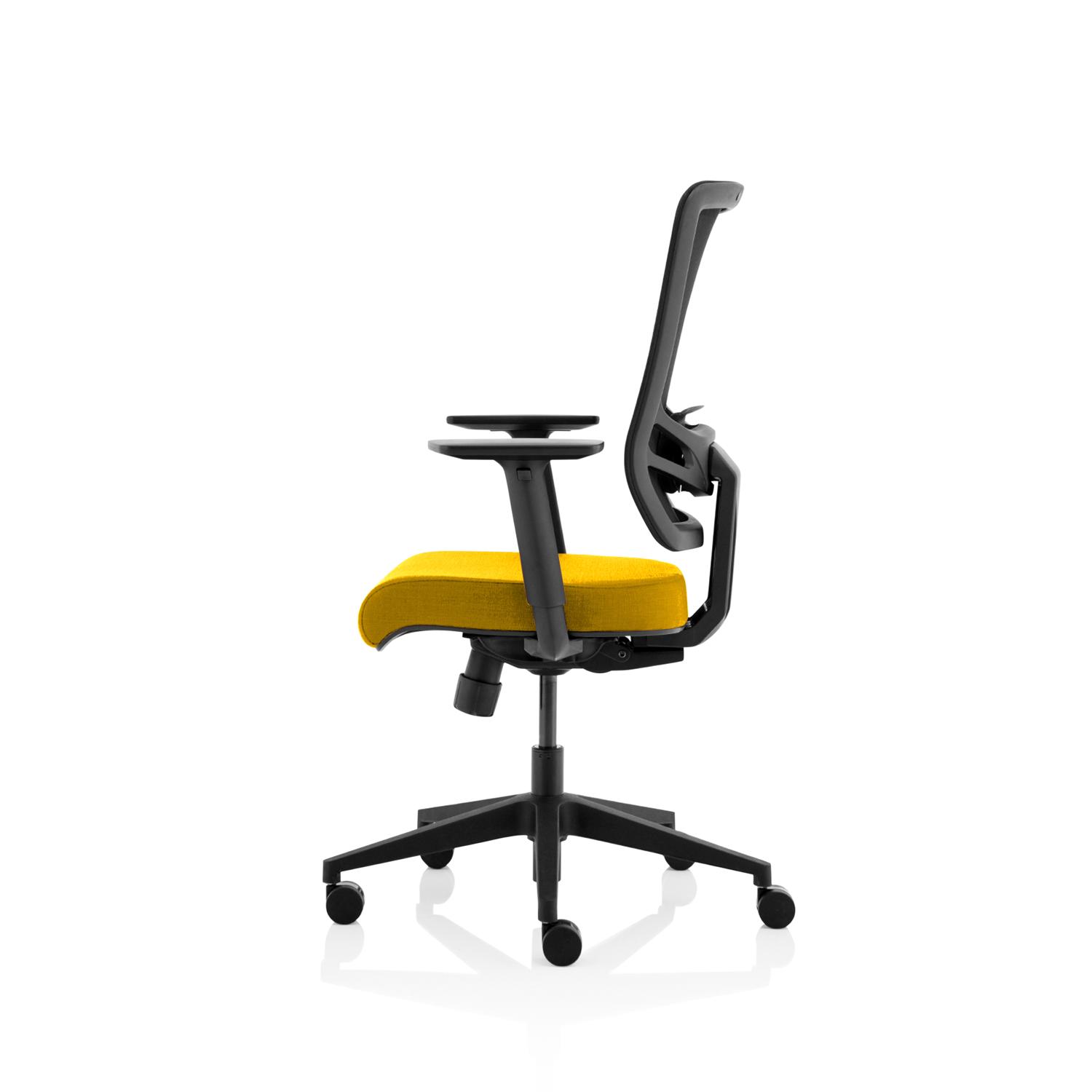 Ergo Twist Mesh Back Ergonomic Task Operator Office Chair With Height Adjustable Arms Bespoke Colour Seat Senna Yellow