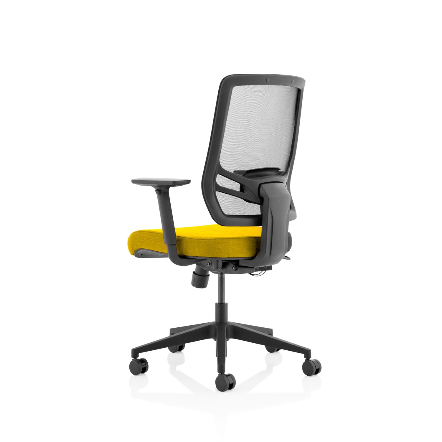 Ergo Twist Mesh Back Ergonomic Task Operator Office Chair With Height Adjustable Arms Bespoke Colour Seat Senna Yellow