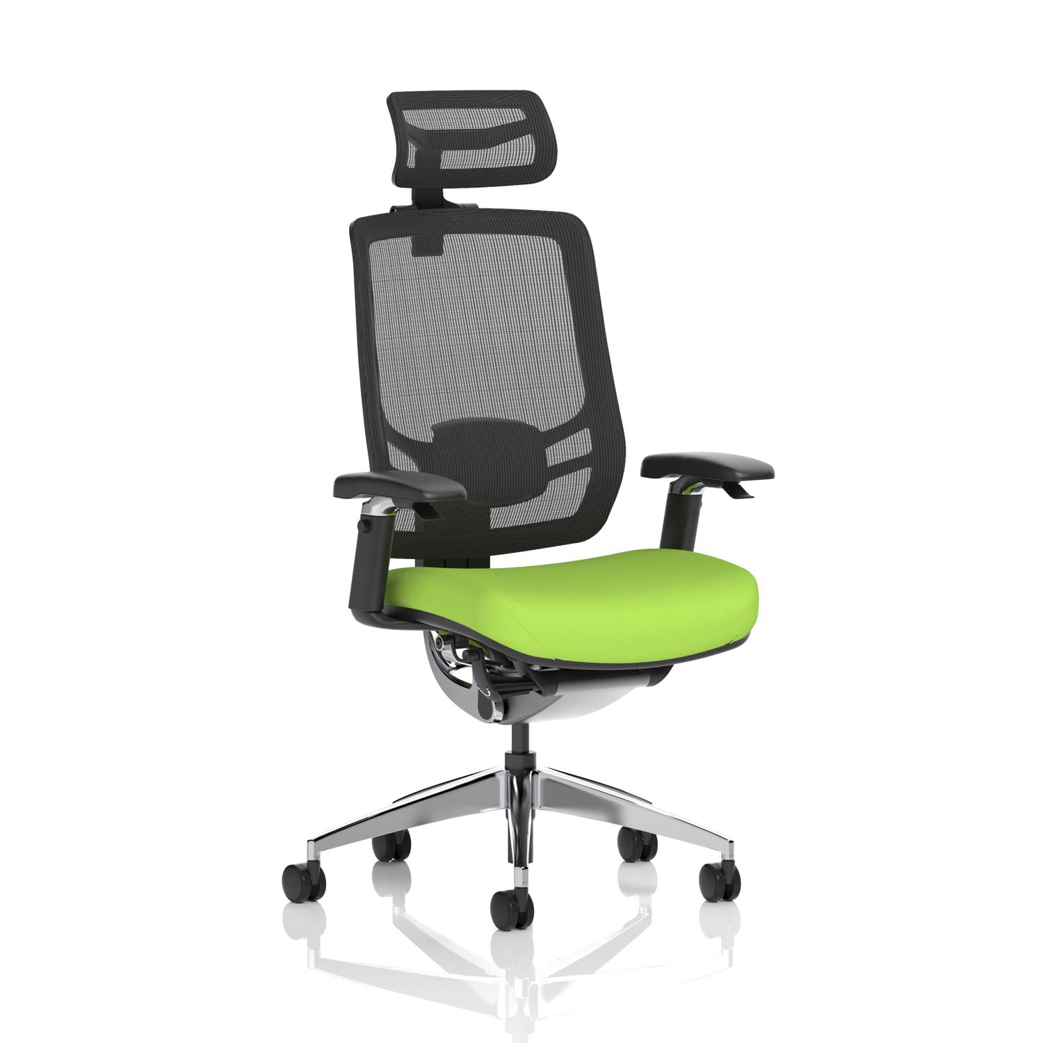 Ergo Click Mesh Back With Headrest Bespoke Colour Seat Myrrh Green