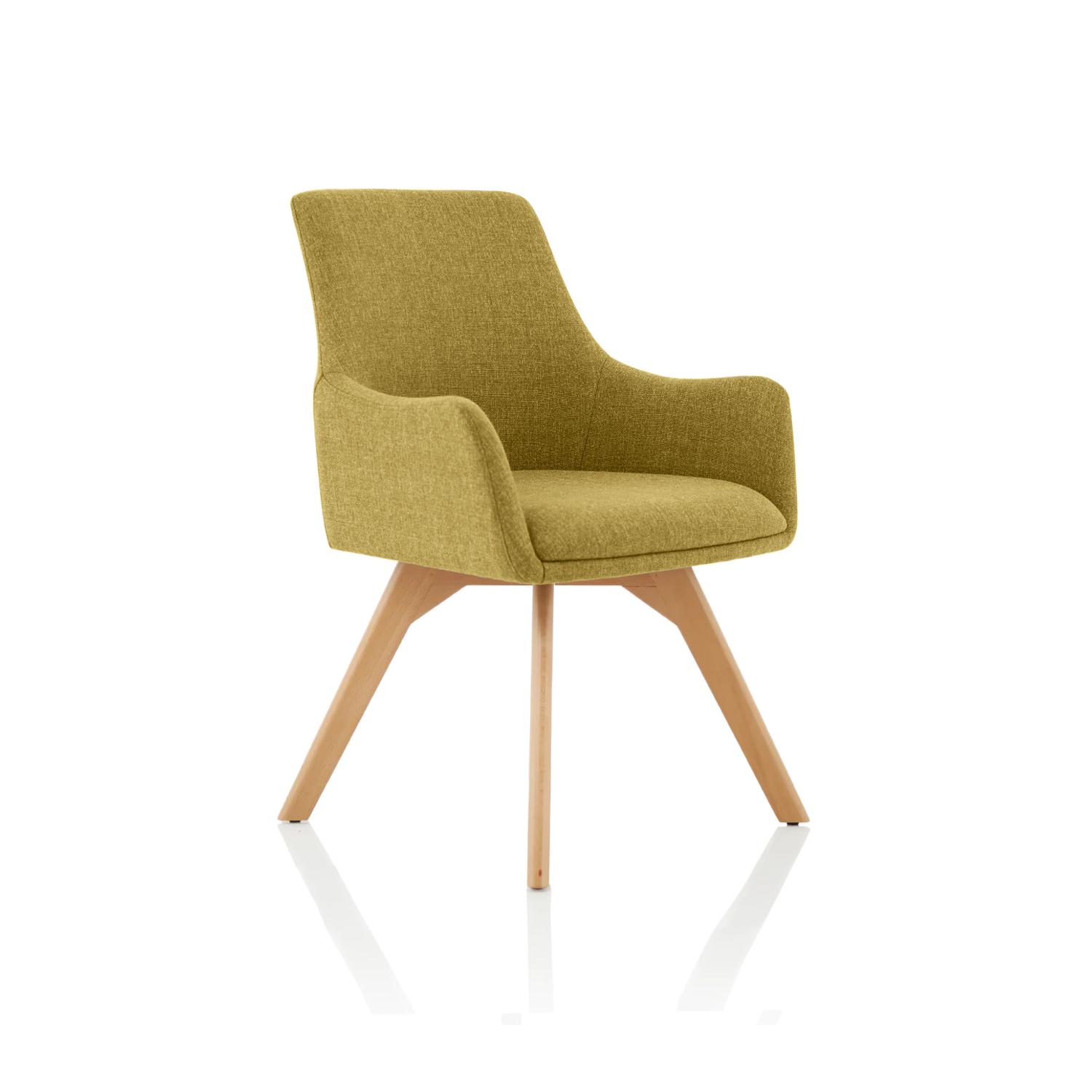 Carmen Wooden Leg Visitor Chair Bespoke Spark Fabric