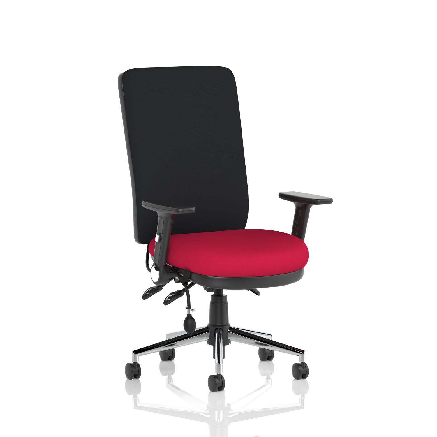 Chiro High Back With Height Adjustable And Folding Arms Bespoke Colour Seat Bergamot Cherry