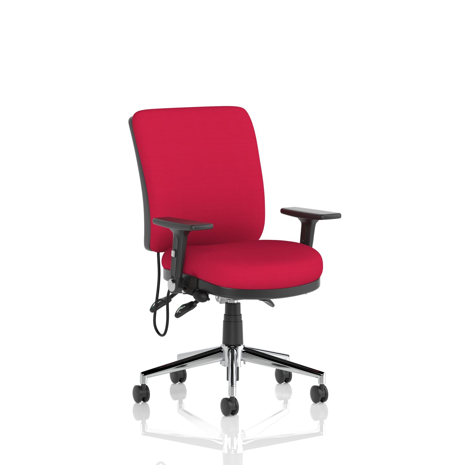 Chiro Medium Back With Height Adjustable And Folding Arms Bespoke Colour Back and Seat Bergamot Cherry