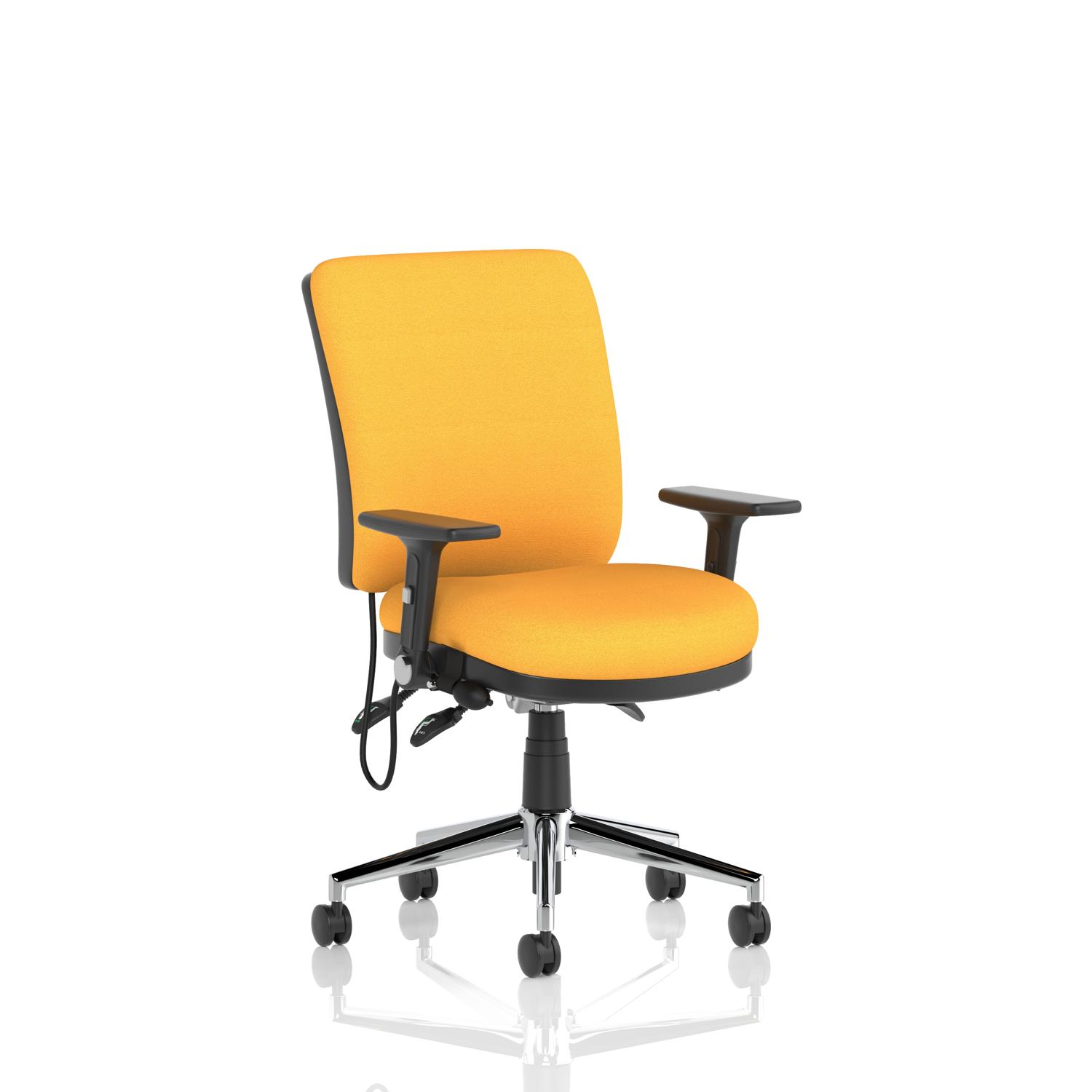 Chiro Medium Back With Height Adjustable And Folding Arms Bespoke Colour Back and Seat Senna Yellow Chiro Medium Back With Height Adjustable And Folding Arms Bespoke Colour Back and Seat Senna Yellow