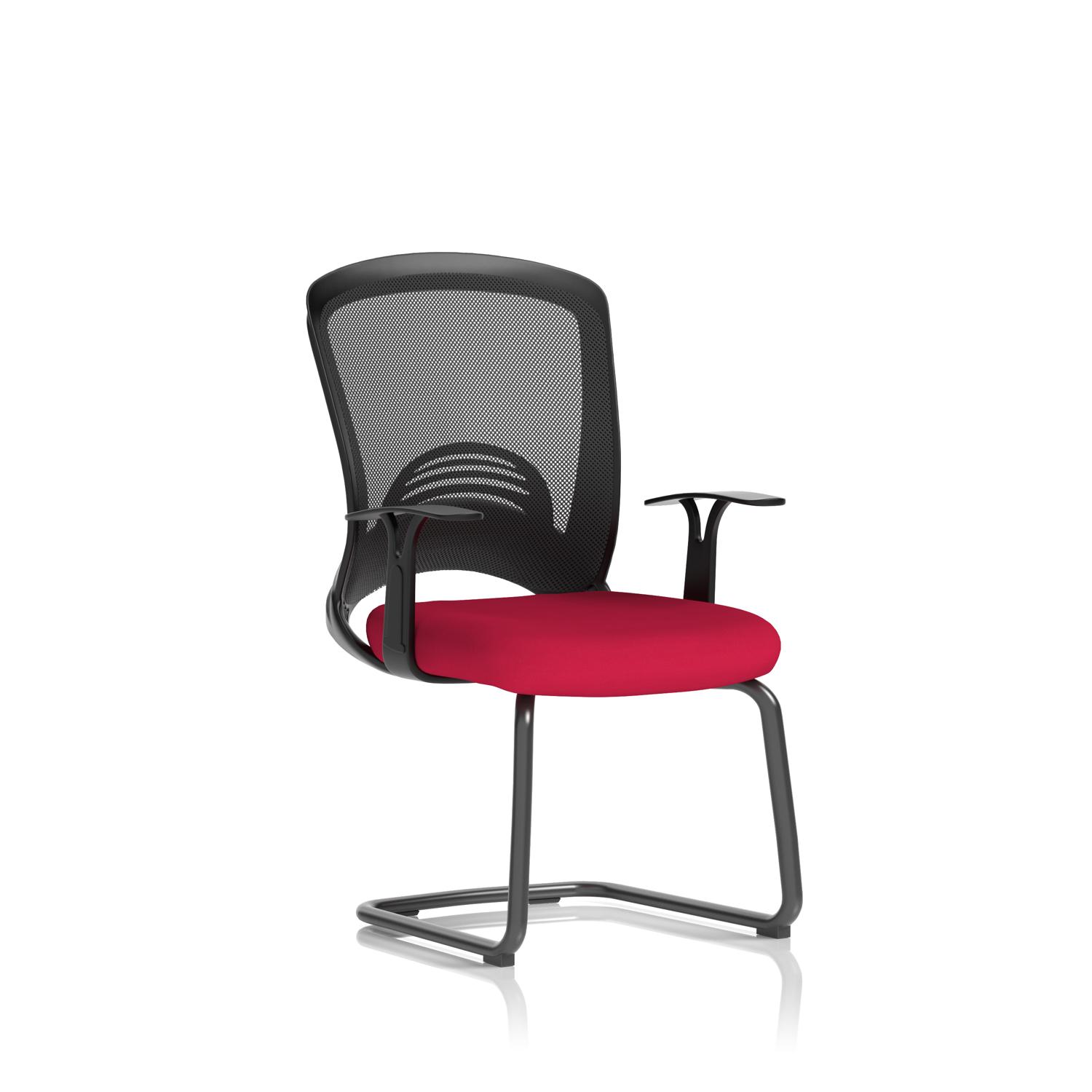 Astro Visitor Cantilever Leg Mesh Chair Bespoke Colour Seat Bergamot Cherry