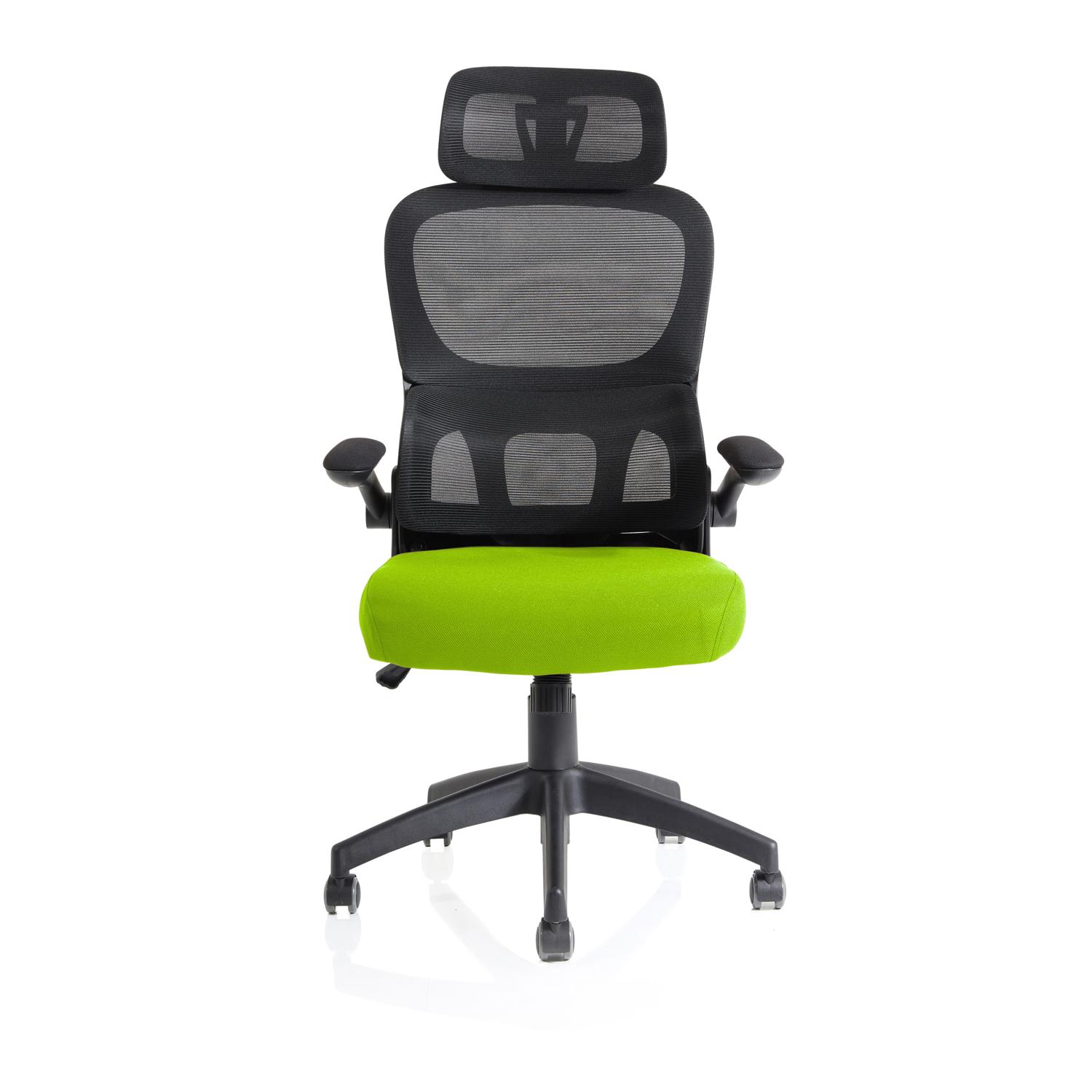 Iris Task Operator Black Mesh Back Bespoke Colour Seat Myrrh Green