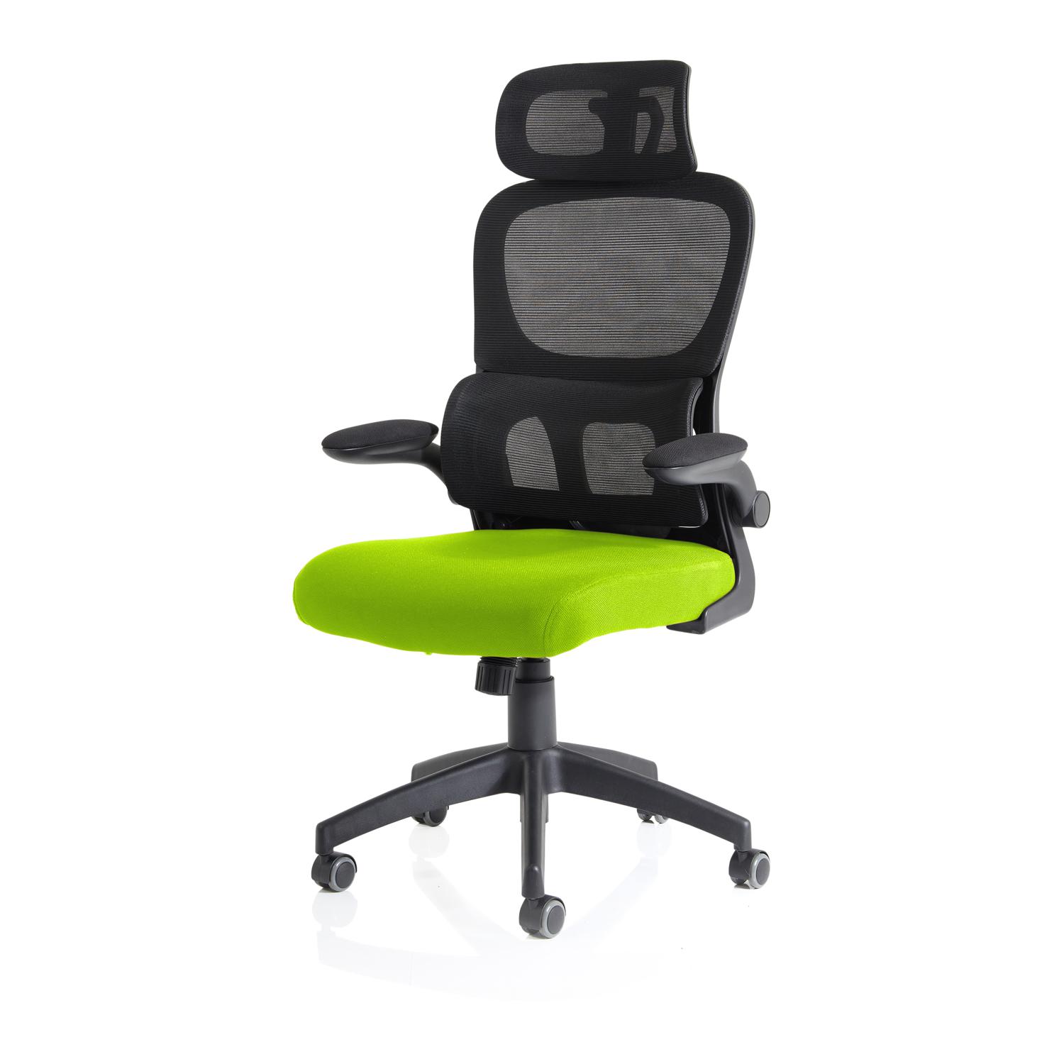 Iris Task Operator Black Mesh Back Bespoke Colour Seat Myrrh Green