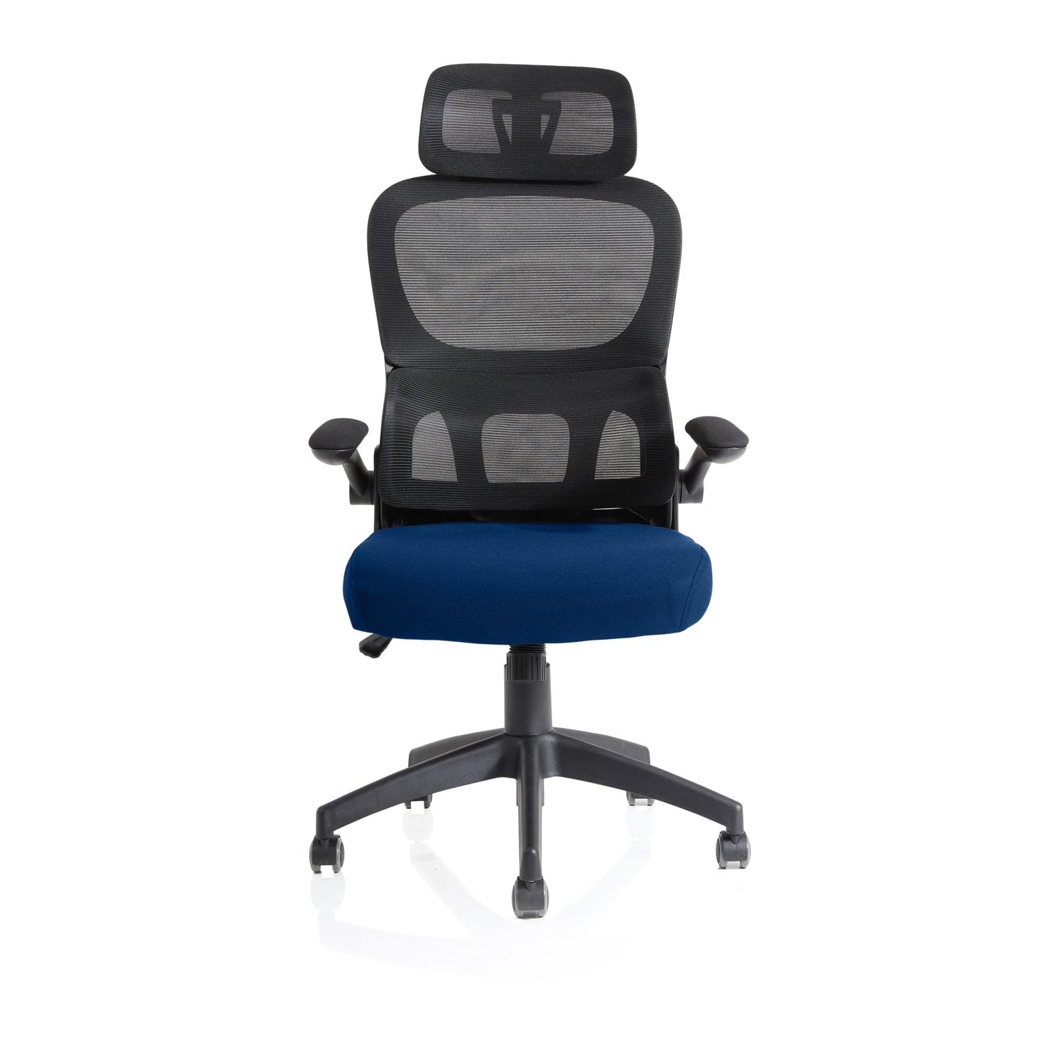 Iris Task Operator Black Mesh Back Bespoke Colour Seat Stevia Blue