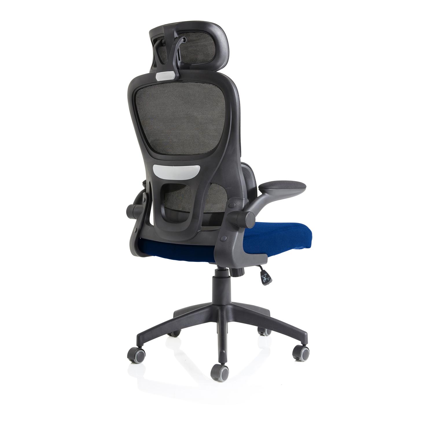 Iris Task Operator Black Mesh Back Bespoke Colour Seat Stevia Blue