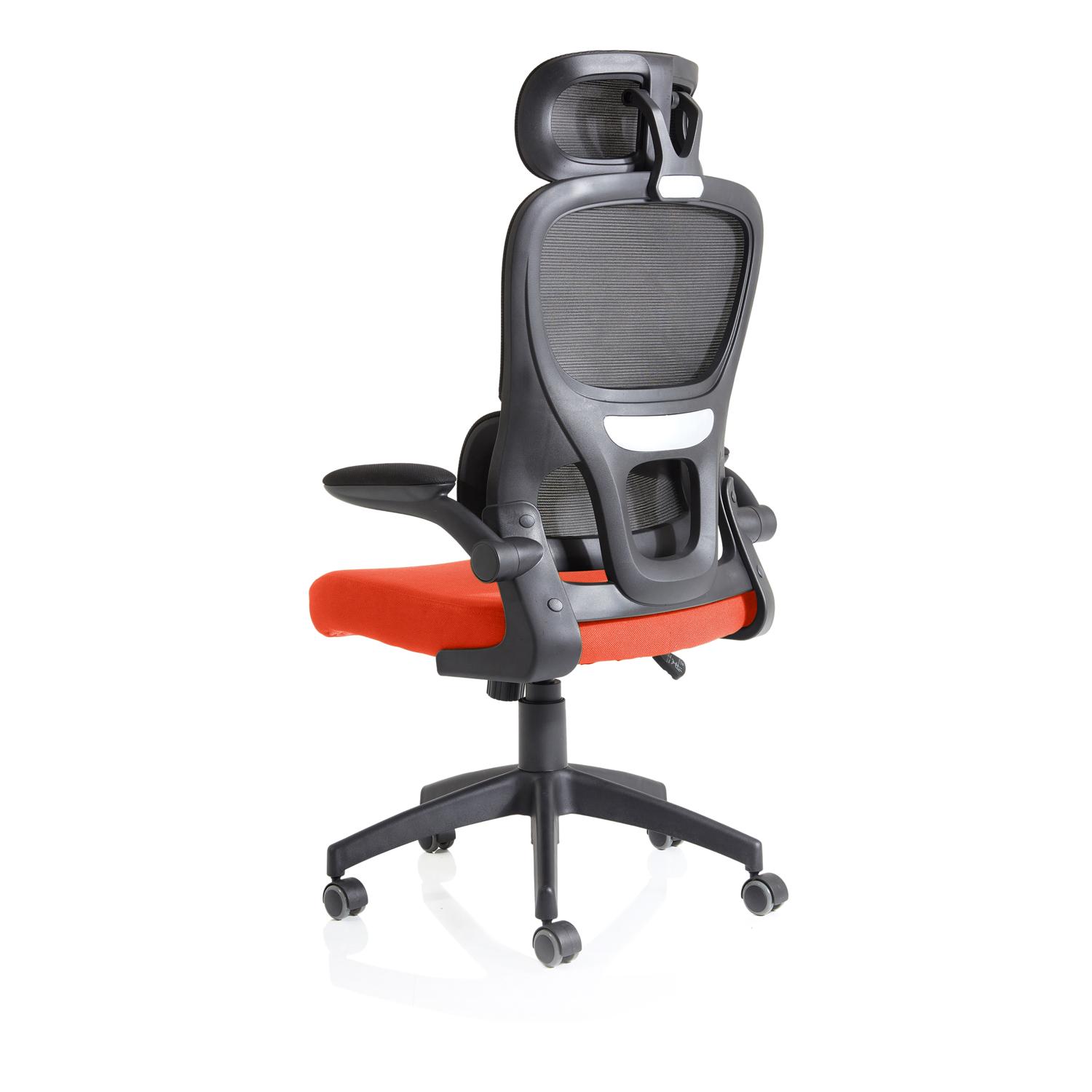 Iris Task Operator Black Mesh Back Bespoke Colour Seat Tabasco Orange