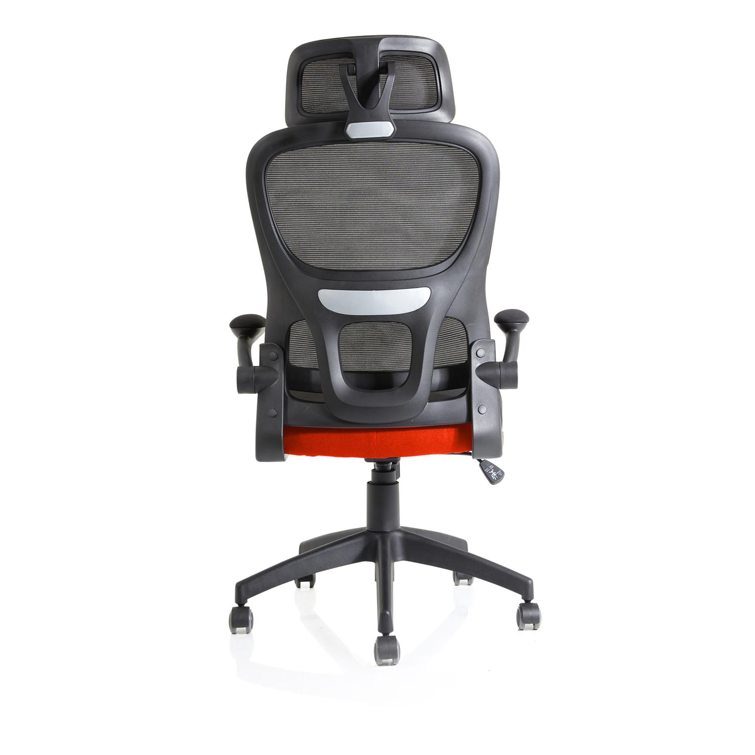Iris Task Operator Black Mesh Back Bespoke Colour Seat Tabasco Orange