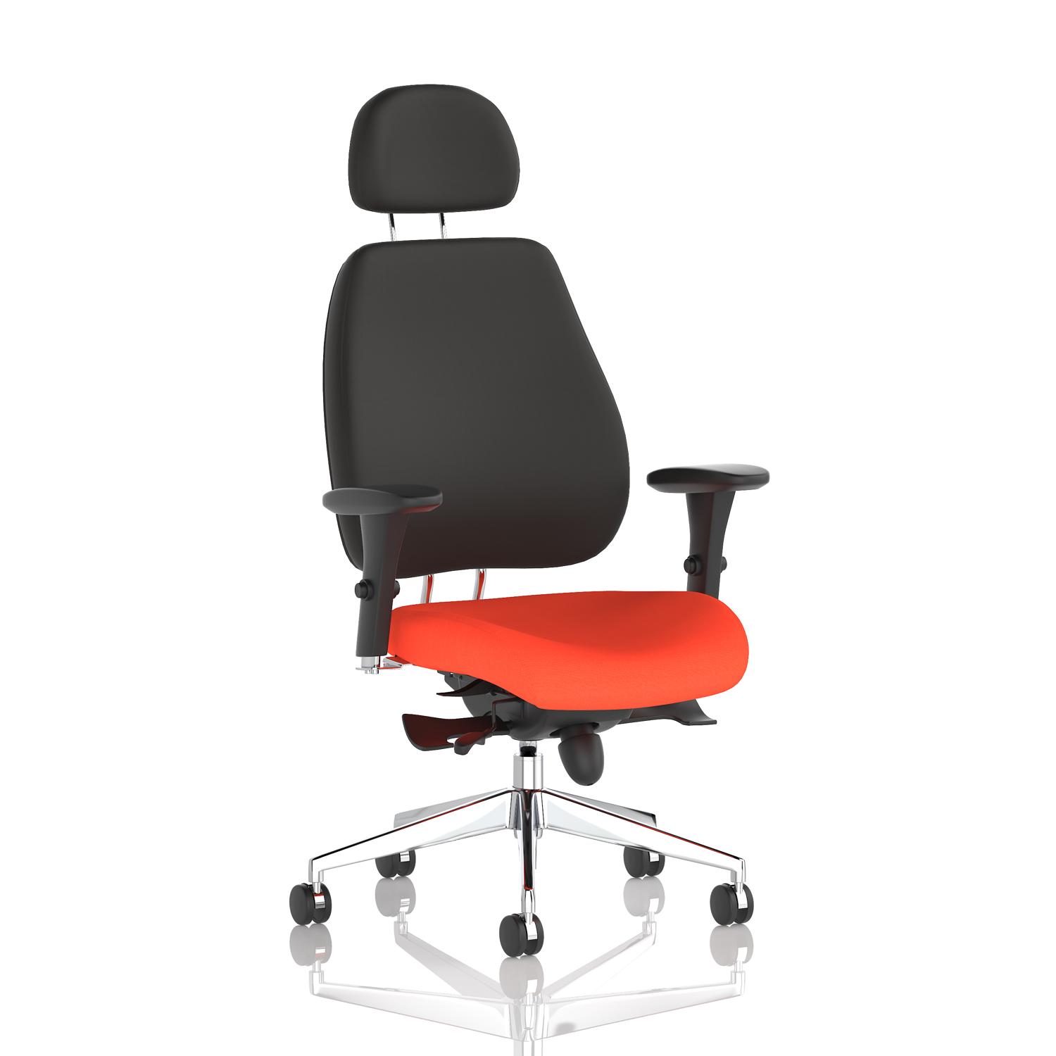 Chiro Plus With Headrest Bespoke Colour Seat Tabasco Orange Chiro Plus With Headrest Bespoke Colour Seat Tabasco Orange