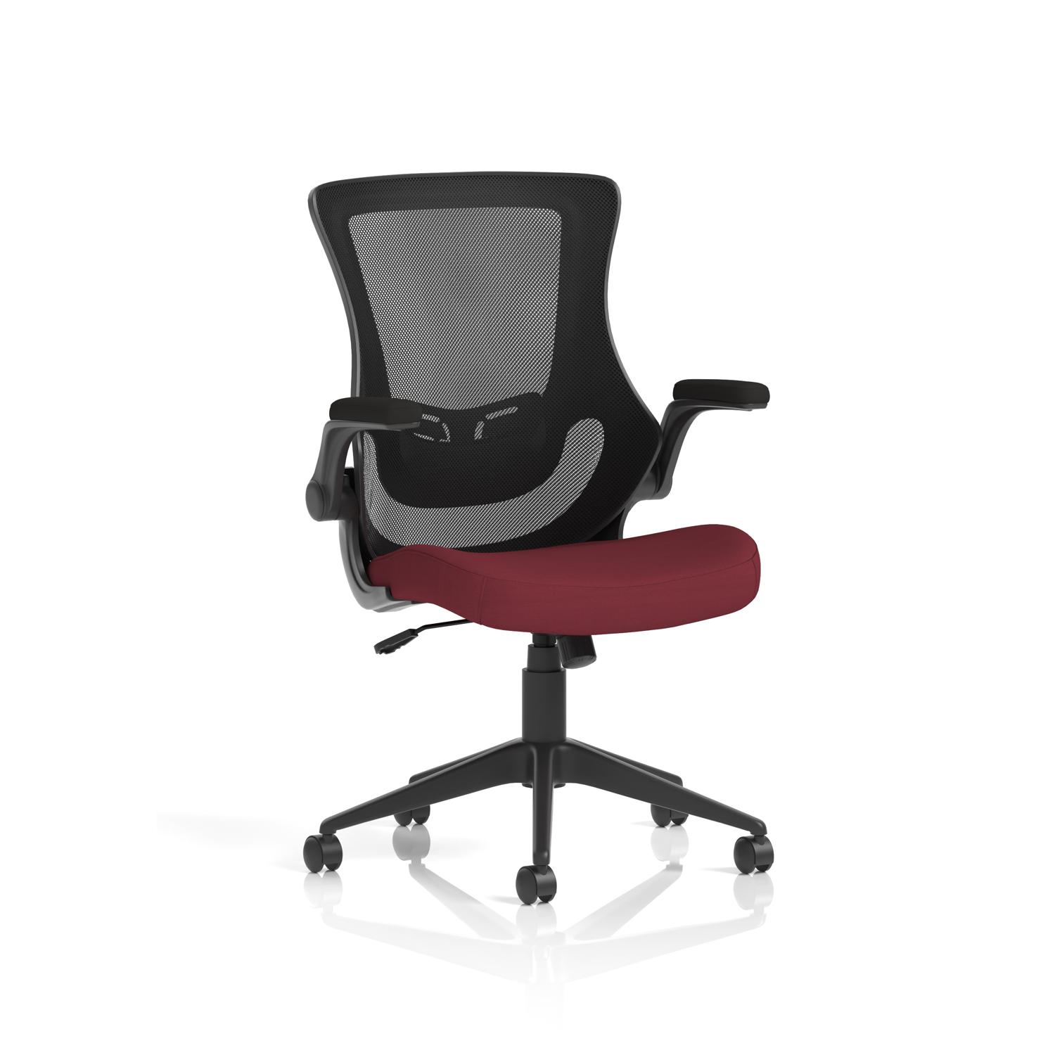 Orbit Black Mesh Back Chair Bespoke Colour Seat Ginseng Chilli