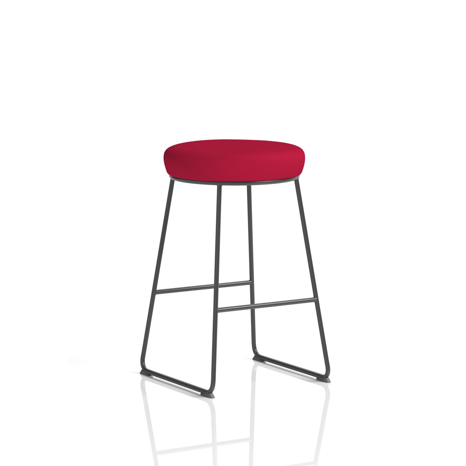 Turin Stool Black Frame Bespoke Colour Bergamot Cherry Seat Pad