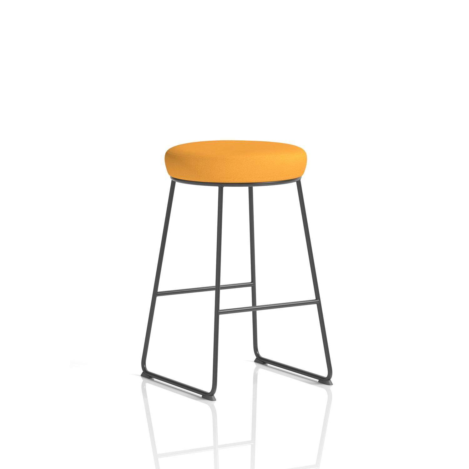 Turin Stool Black Frame Bespoke Colour Senna Yellow Seat Pad