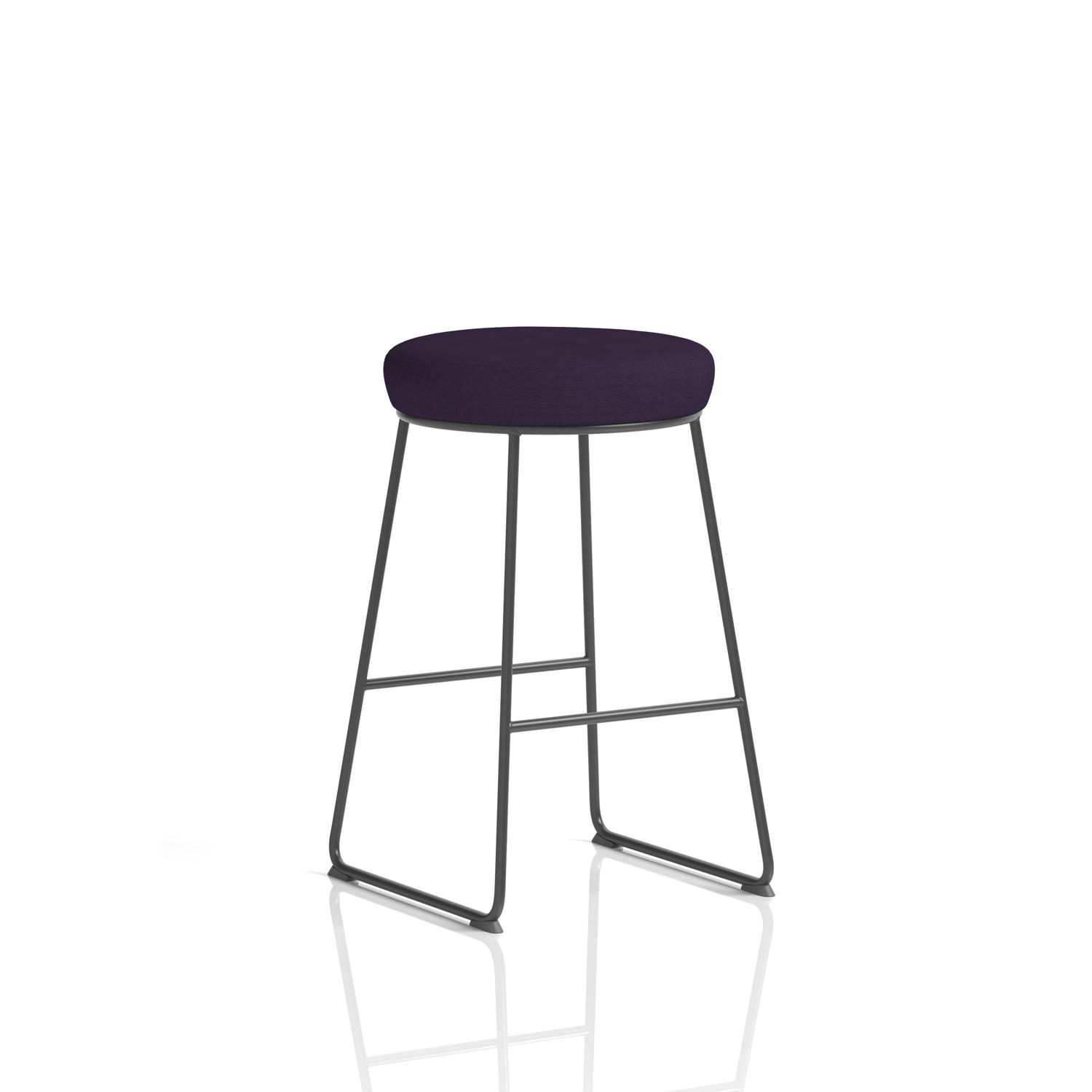Turin Stool Black Frame Bespoke Colour Tansy Purple Seat Pad