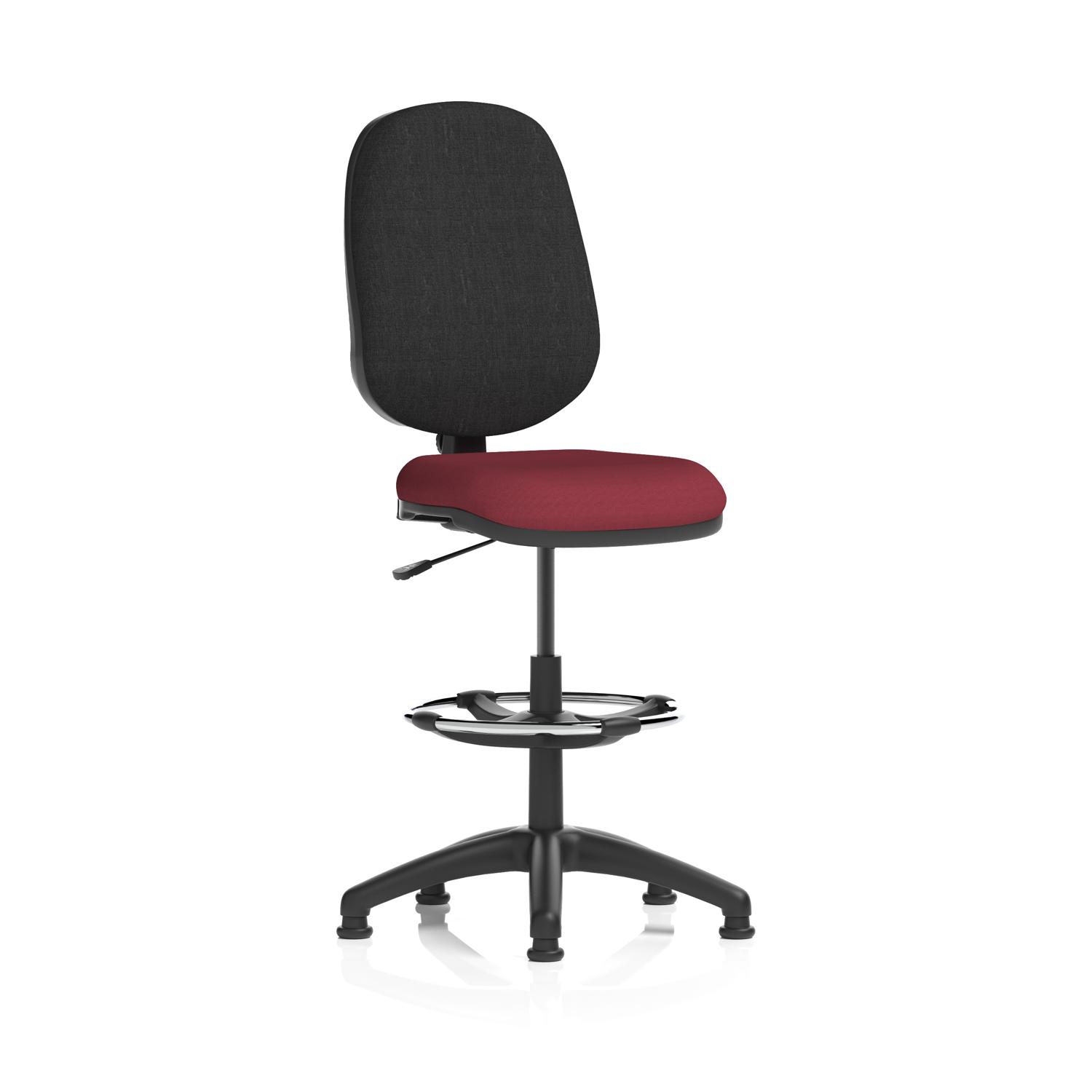 Eclipse Plus I Lever Task Operator Chair With High Rise Draughtsman Kit Bespoke Colour Seat Ginseng Chilli