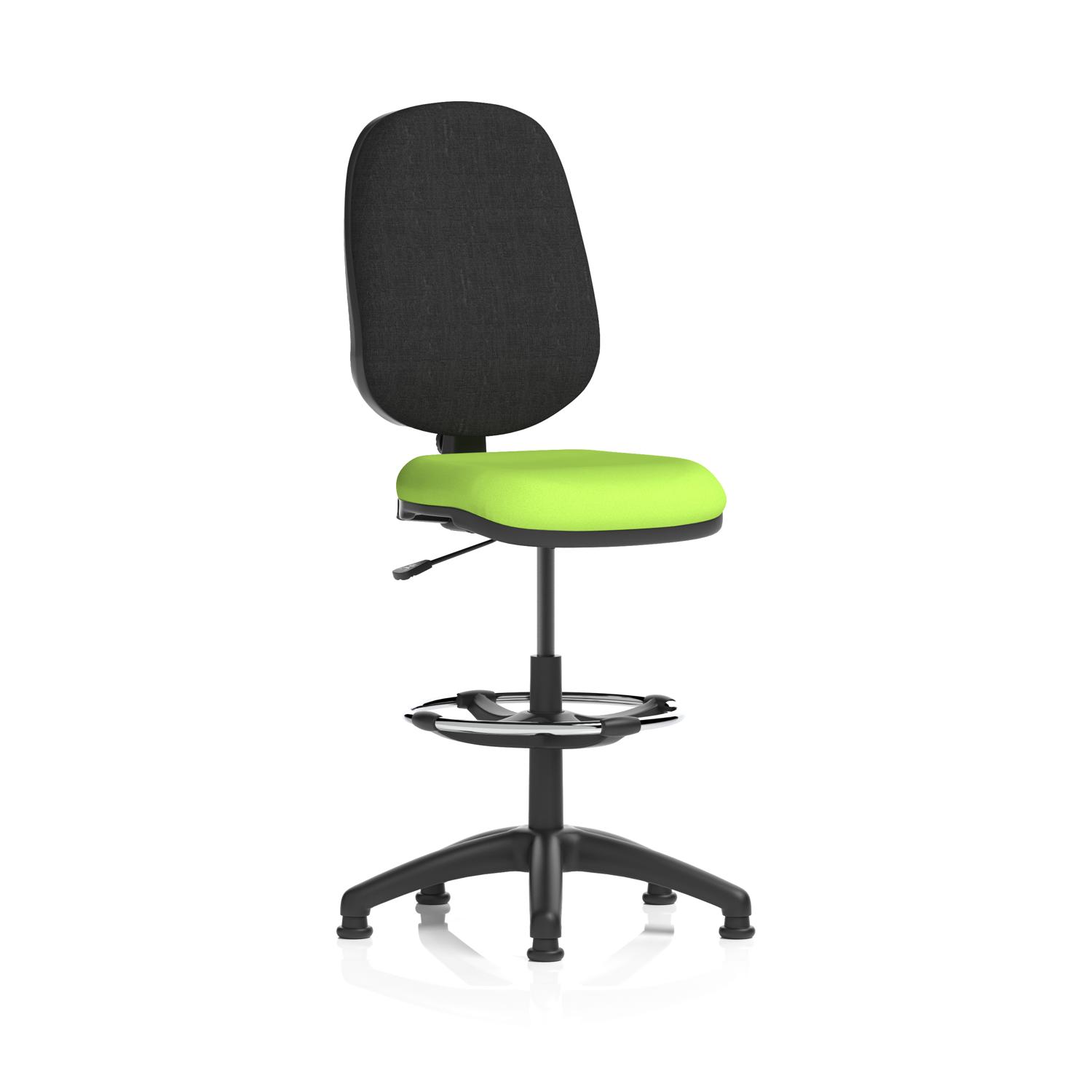 Eclipse Plus I Lever Task Operator Chair With High Rise Draughtsman Kit Bespoke Colour Seat Myrrh Green