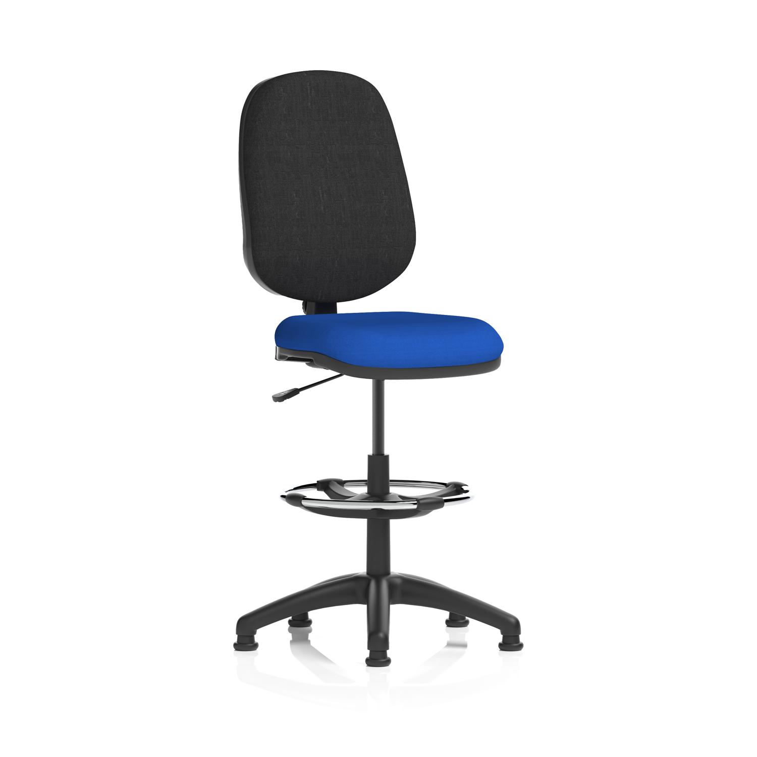 Eclipse Plus I Lever Task Operator Chair With High Rise Draughtsman Kit Bespoke Colour Seat Stevia Blue