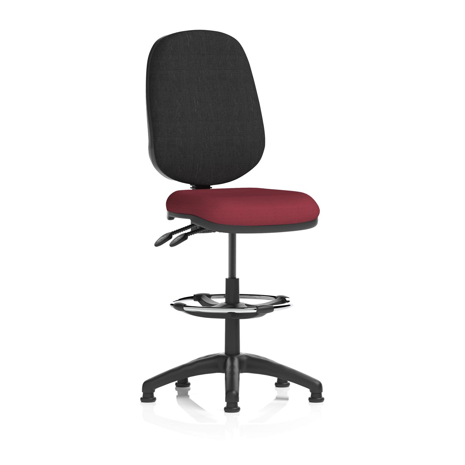 Eclipse Plus II Lever Task Operator Chair With High Rise Draughtsman Kit Bespoke Colour Seat Ginseng Chilli