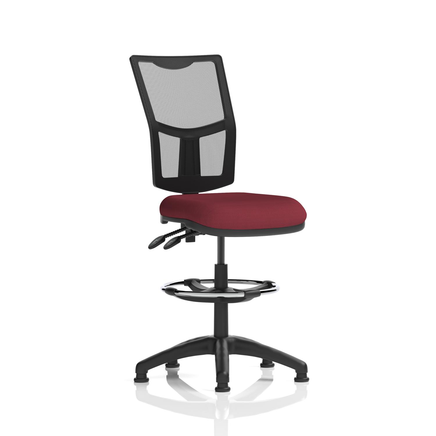 Eclipse Plus II Lever Task Operator Chair Mesh Back With High Rise Draughtsman Kit Bespoke Colour Seat Ginseng Chilli