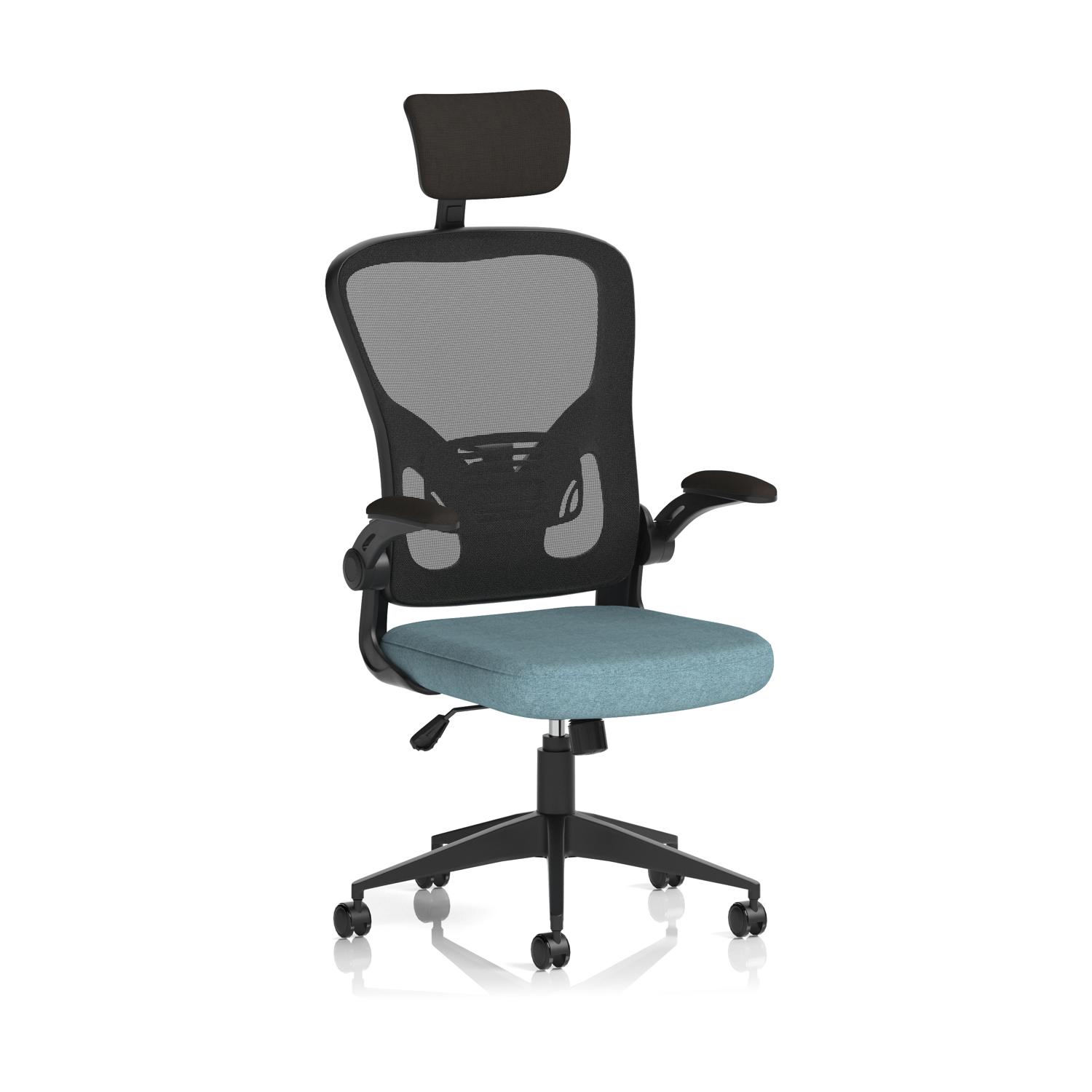 Ace Executive Mesh Chair With Folding Arms Bespoke Colour Seat Rivet Quench