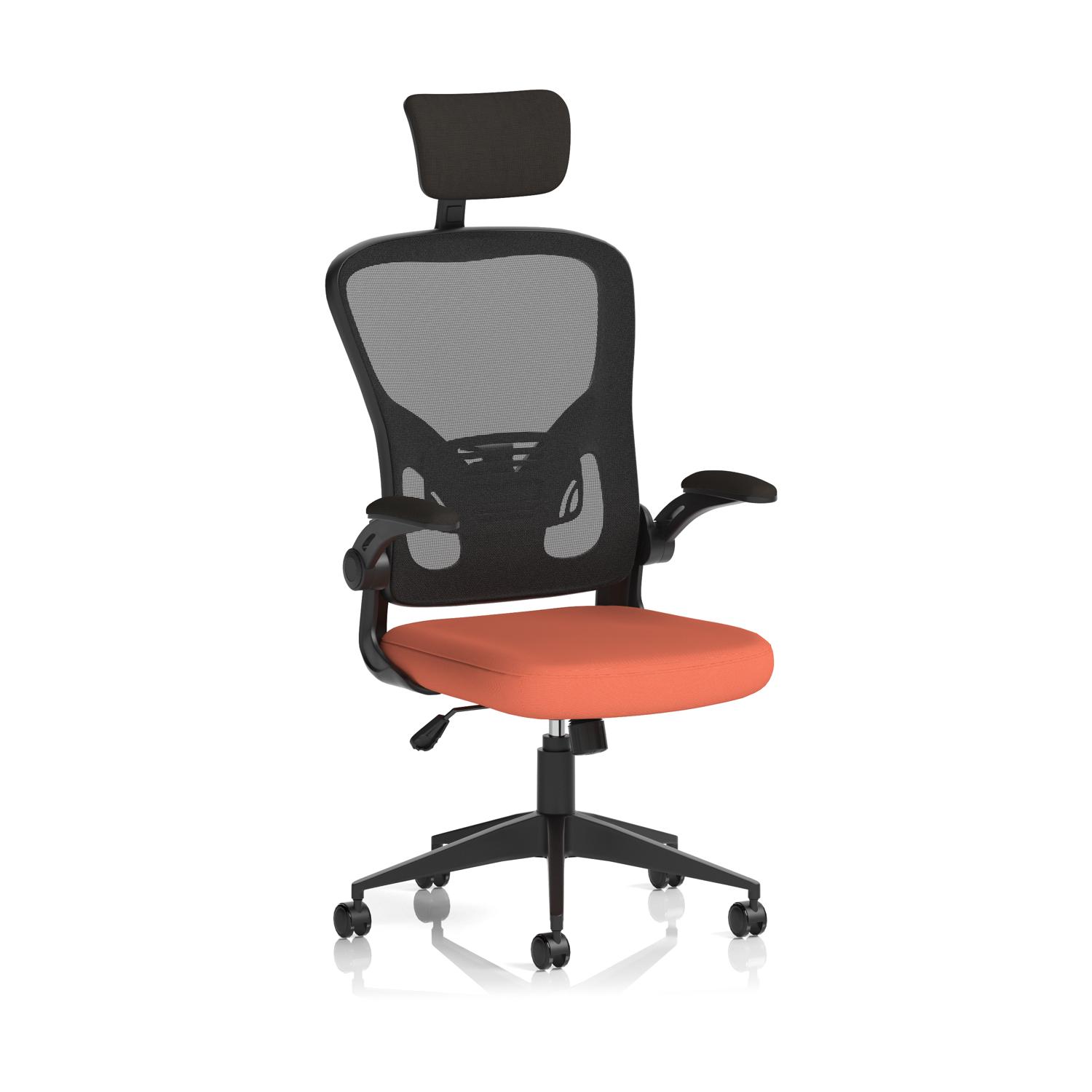 Ace Executive Mesh Chair With Folding Arms Bespoke Colour Seat Quest Crab