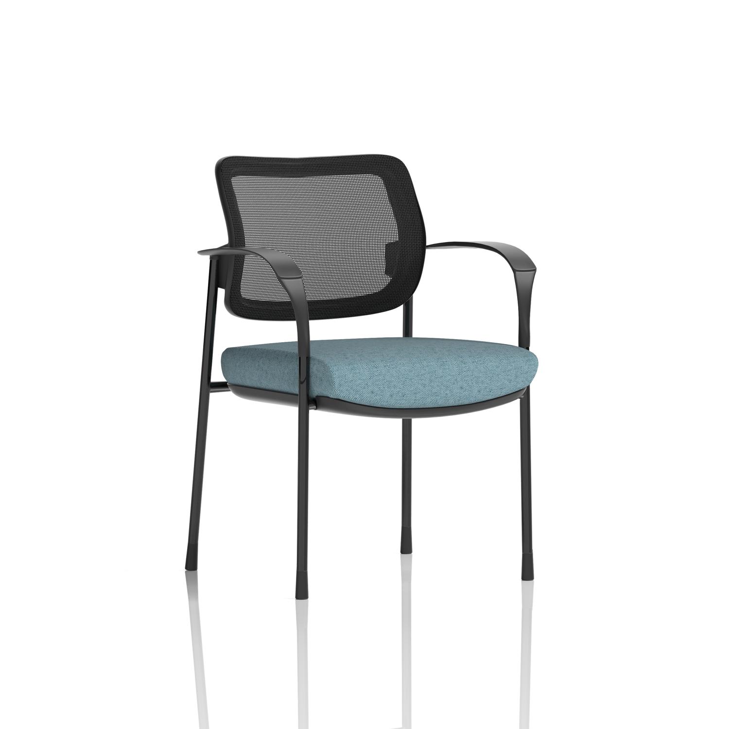 Brunswick Deluxe With Arms Black Frame Mesh Back Bespoke Colour Seat Rivet Quench