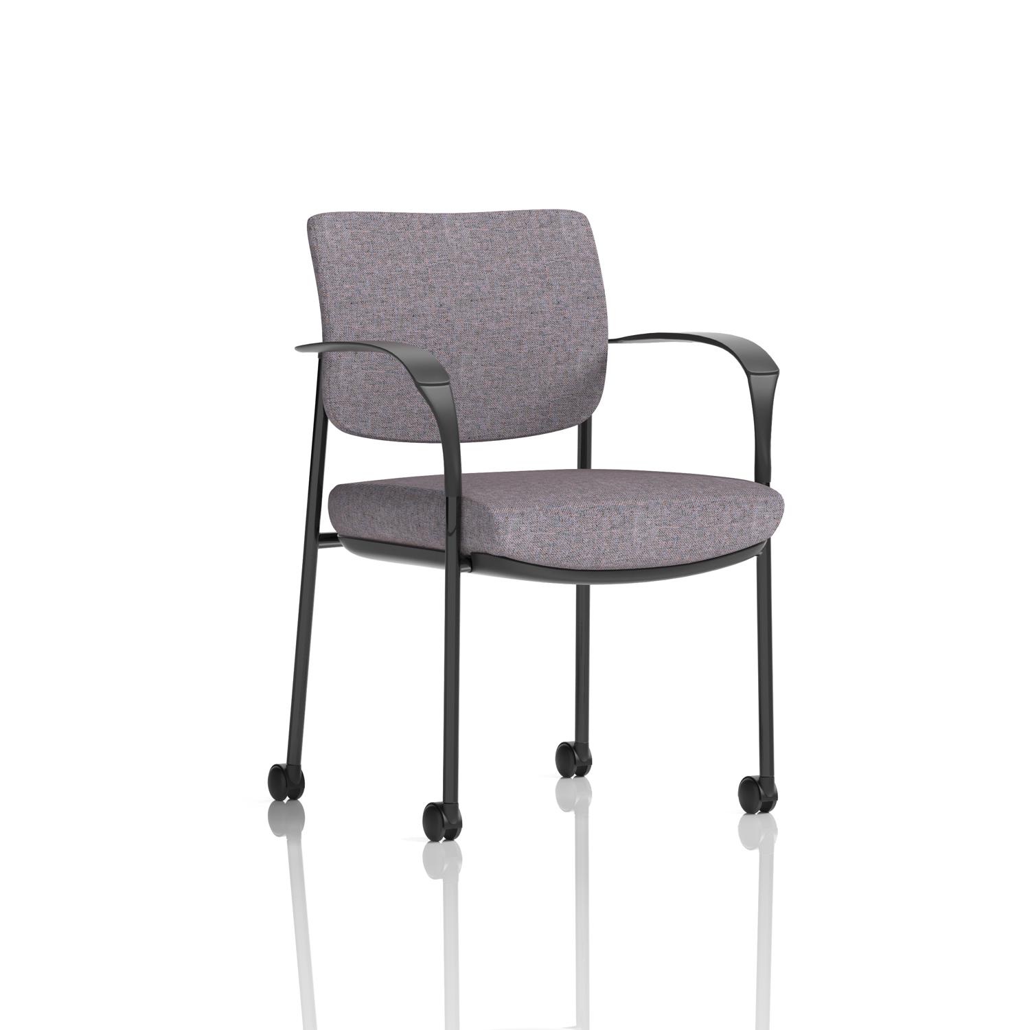 Brunswick Deluxe With Arms Black Frame With Castors Bespoke Colour Back And Seat Rivet Fuse