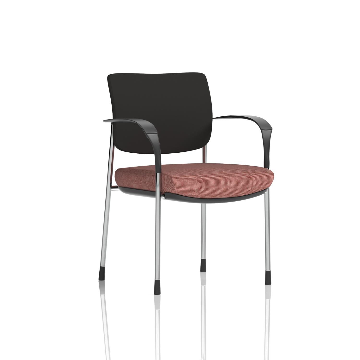 Brunswick Deluxe With Arms Chrome Frame Black Fabric Back Bespoke Colour Seat Rivet Forge