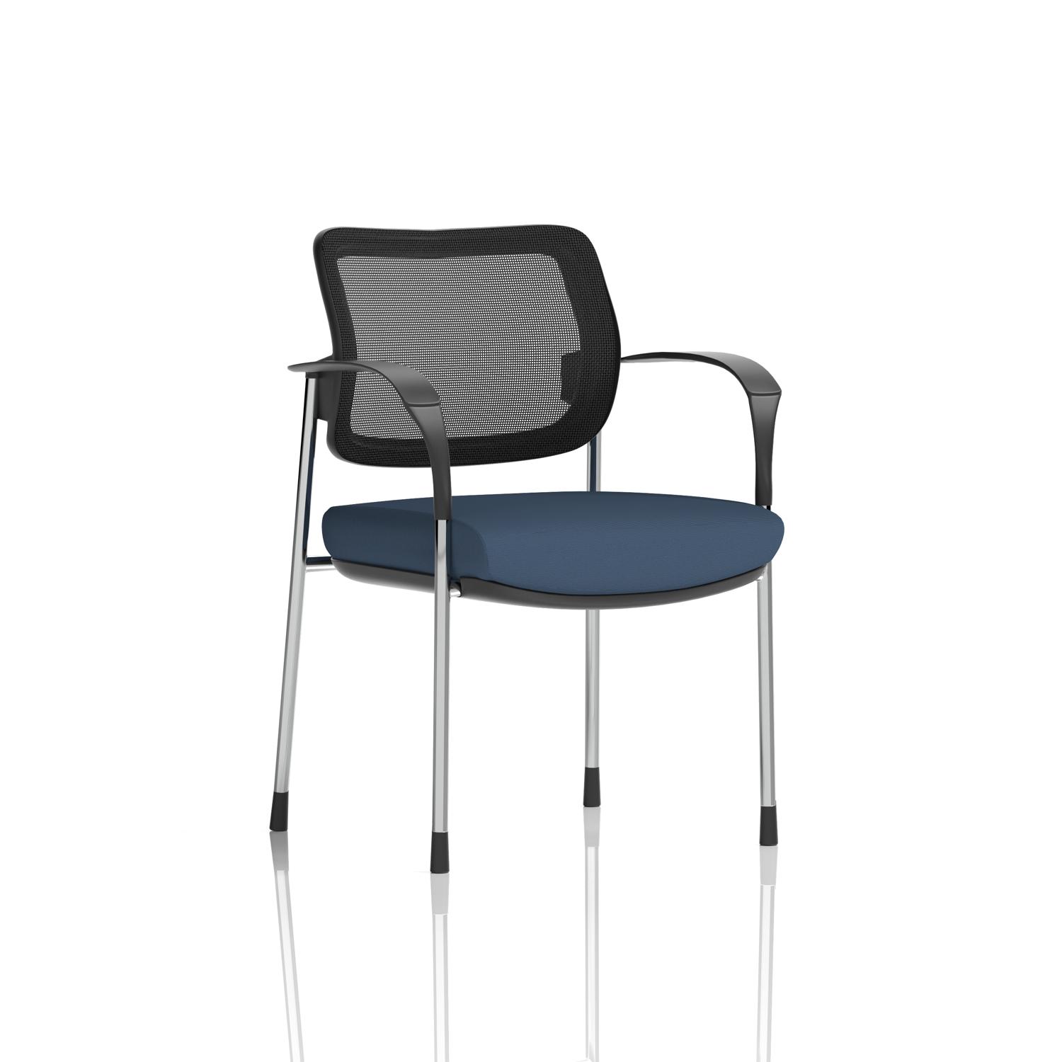 Brunswick Deluxe With Arms Chrome Frame Mesh Back Bespoke Colour Seat Quest Whelk