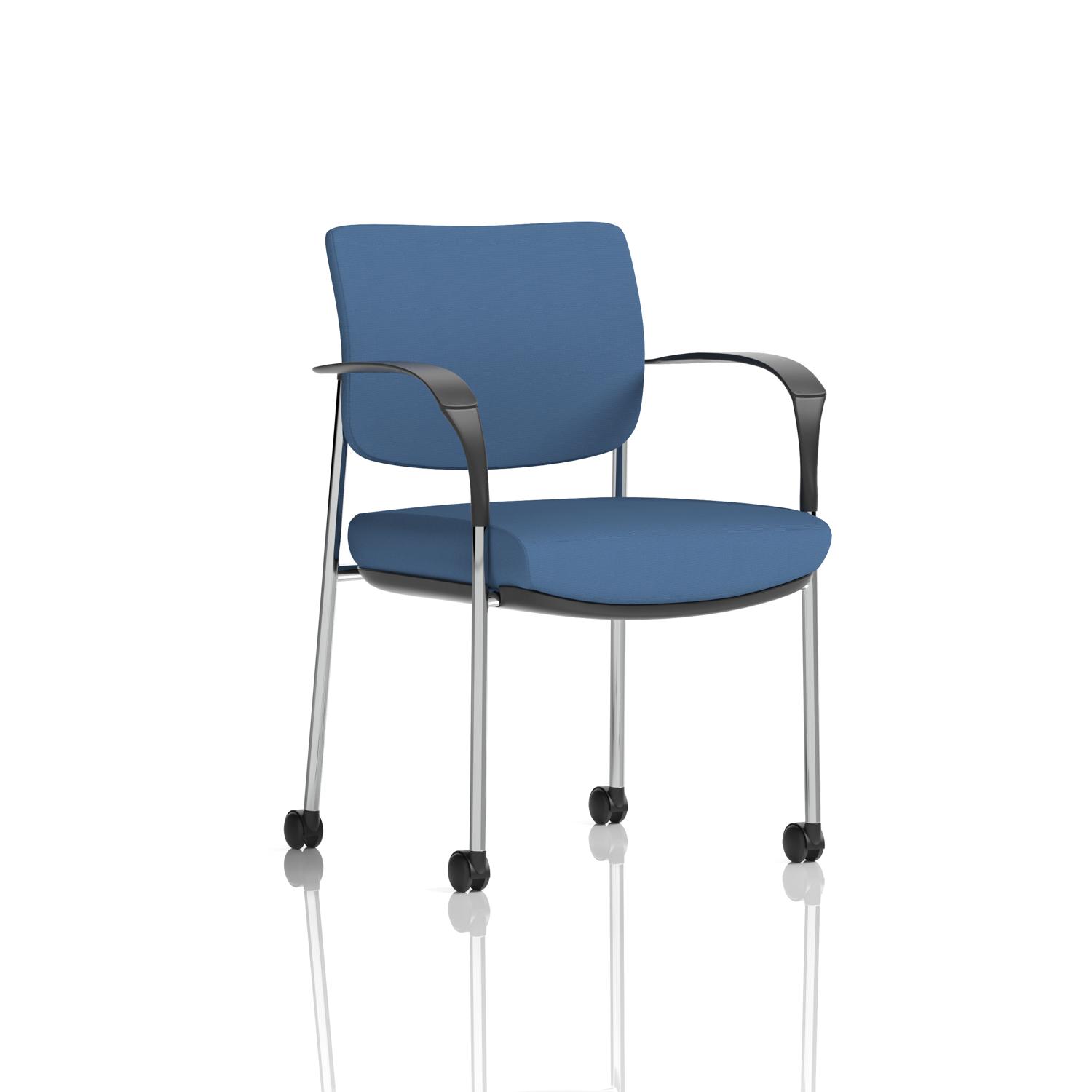 Brunswick Deluxe With Arms Chrome Frame With Castors Bespoke Colour Back And Seat Quest Limpet
