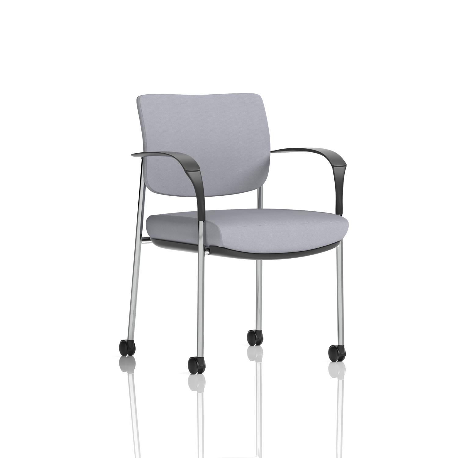 Brunswick Deluxe With Arms Chrome Frame With Castors Bespoke Colour Back And Seat Quest Shell