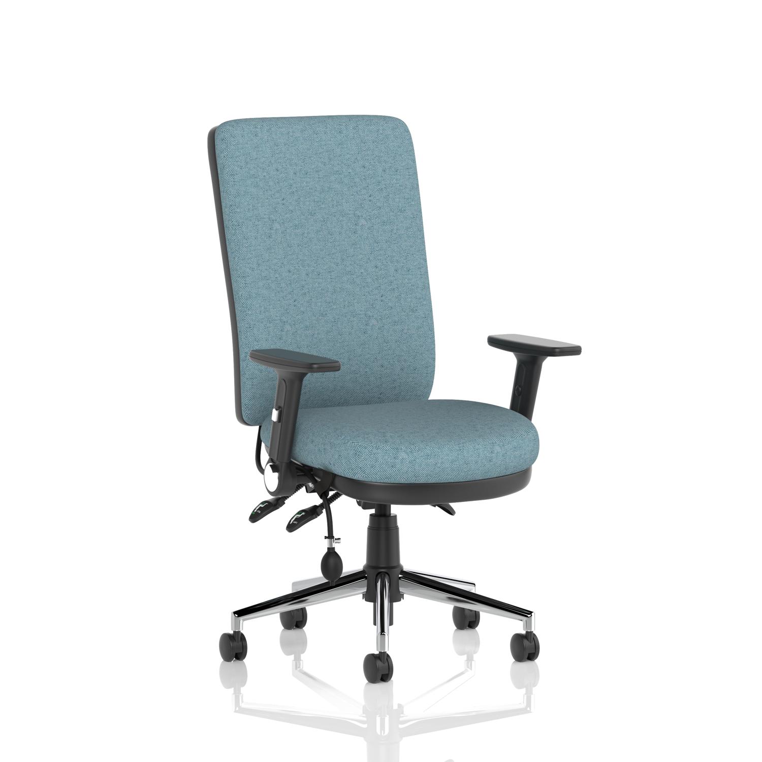 Chiro High Back With Height Adjustable And Folding Arms Bespoke Colour Back And Seat Rivet Quench