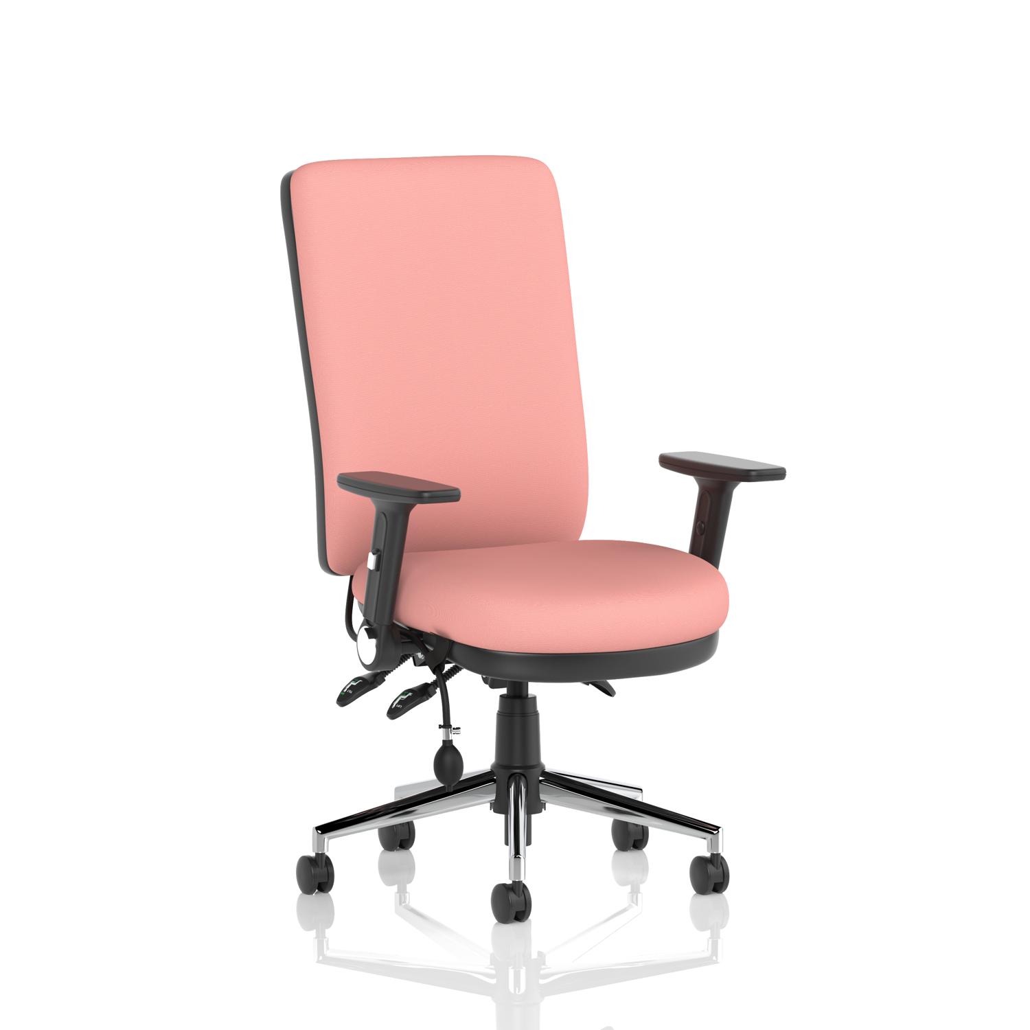 Chiro High Back With Height Adjustable And Folding Arms Bespoke Colour Back And Seat Quest Shrimp