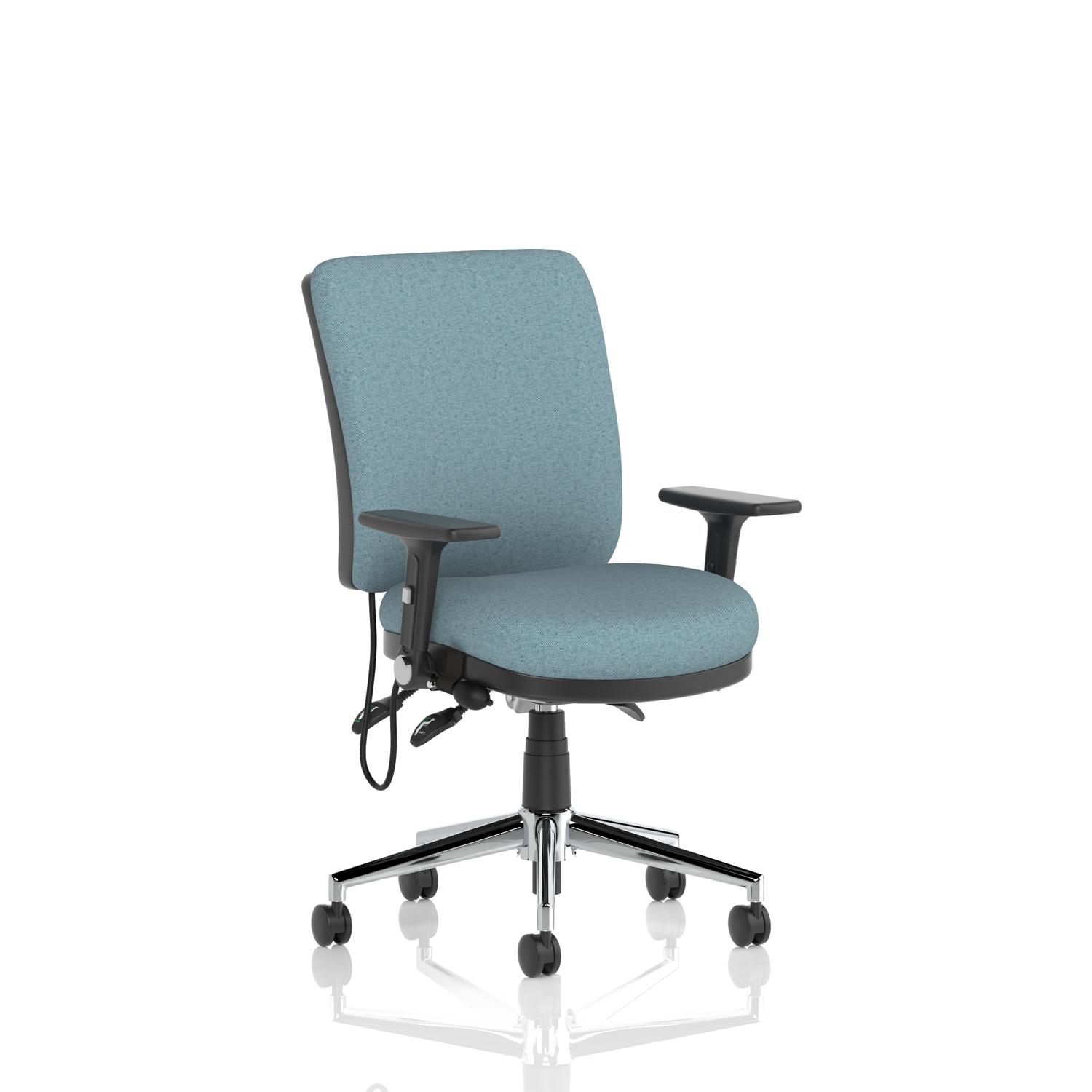 Chiro Medium Back With Height Adjustable And Folding Arms Bespoke Colour Back and Seat Rivet Quench
