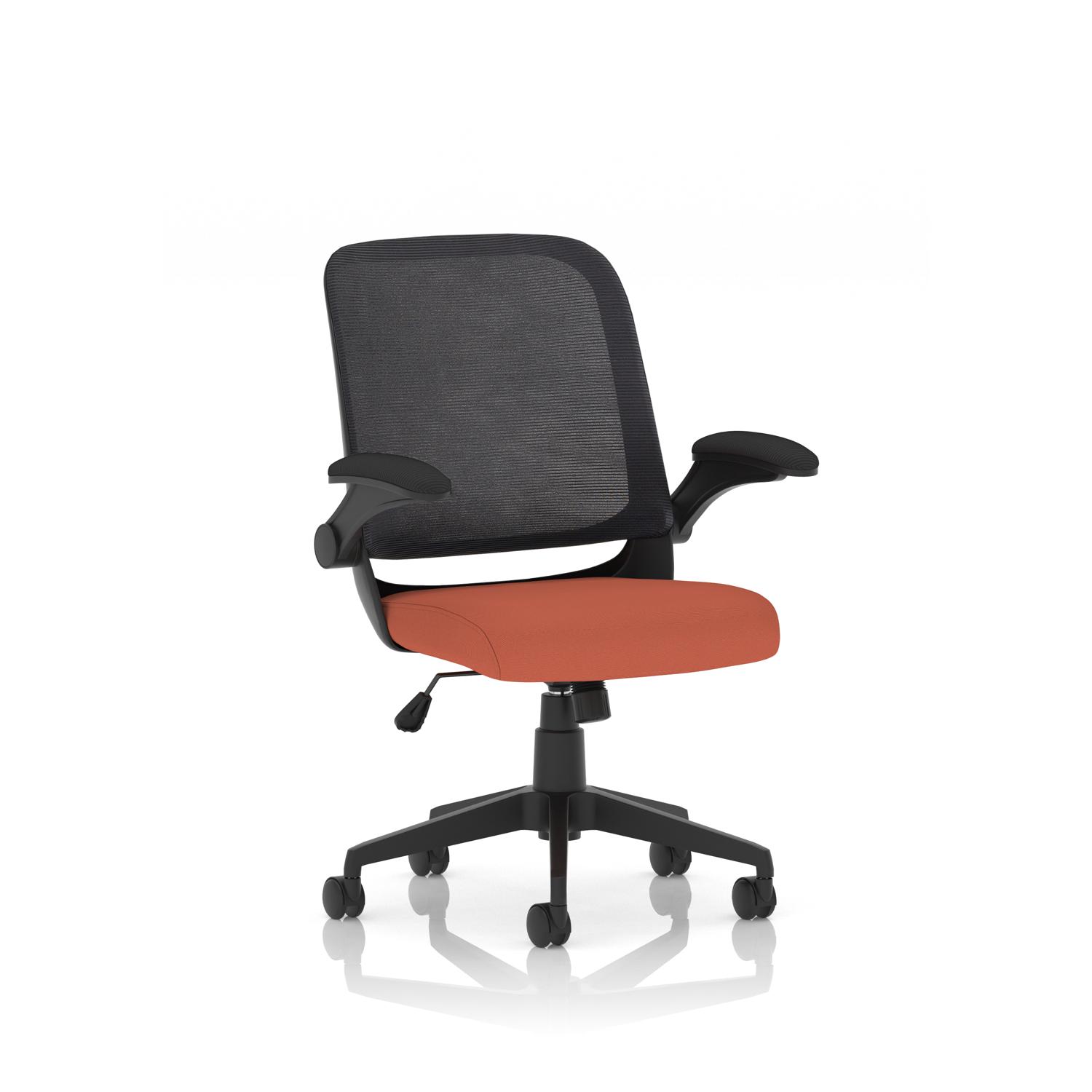 Crew Task Operator Mesh Chair With Folding Arms Bespoke Colour Seat Quest Crab