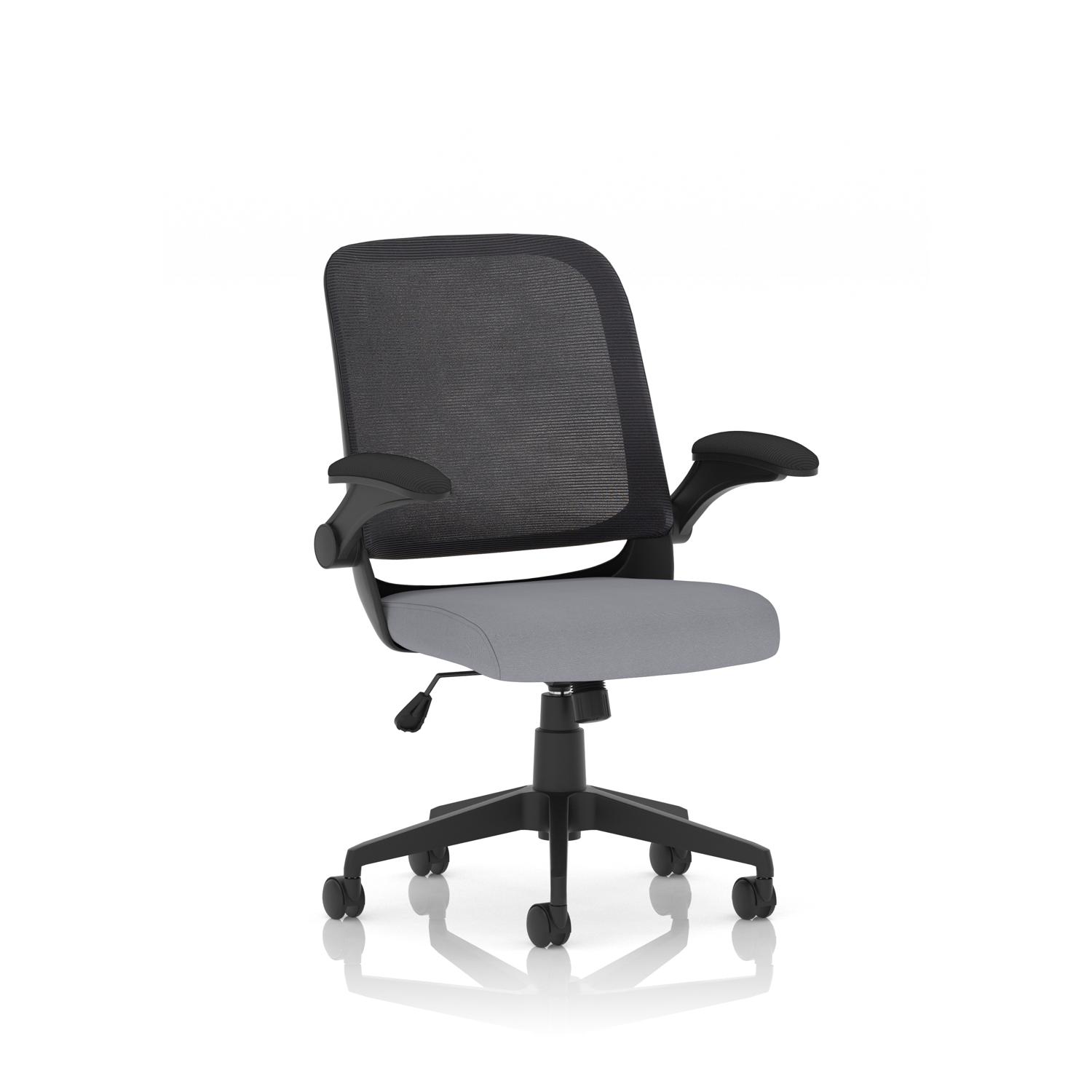 Crew Task Operator Mesh Chair With Folding Arms Bespoke Colour Seat Quest Shell
