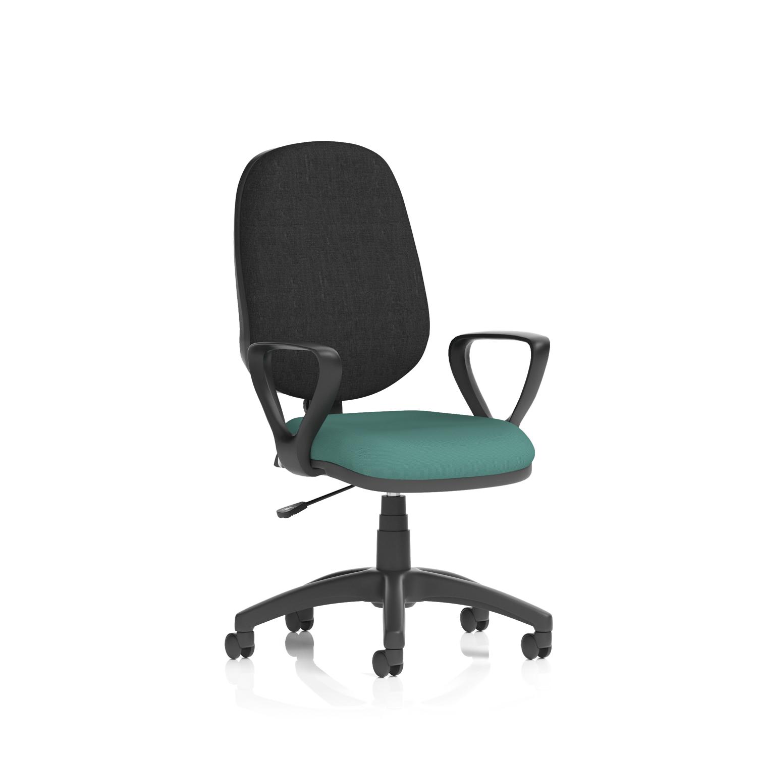 Eclipse Plus I Lever Task Operator Chair With Loop Arms Bespoke Colour Seat Quest Kelp