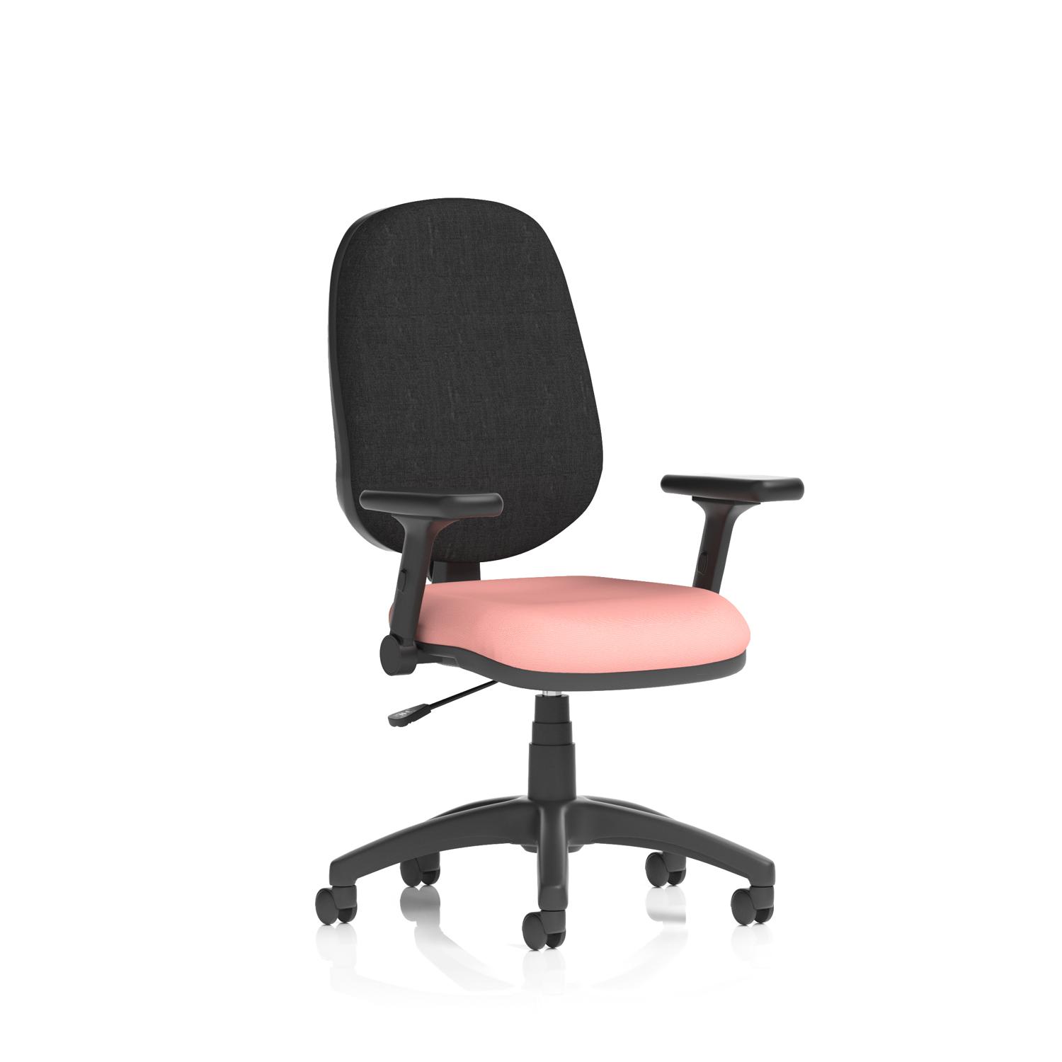 Eclipse Plus I Lever Task Operator Chair With Height Adjustable And Folding Arms Bespoke Colour Seat Quest Shrimp